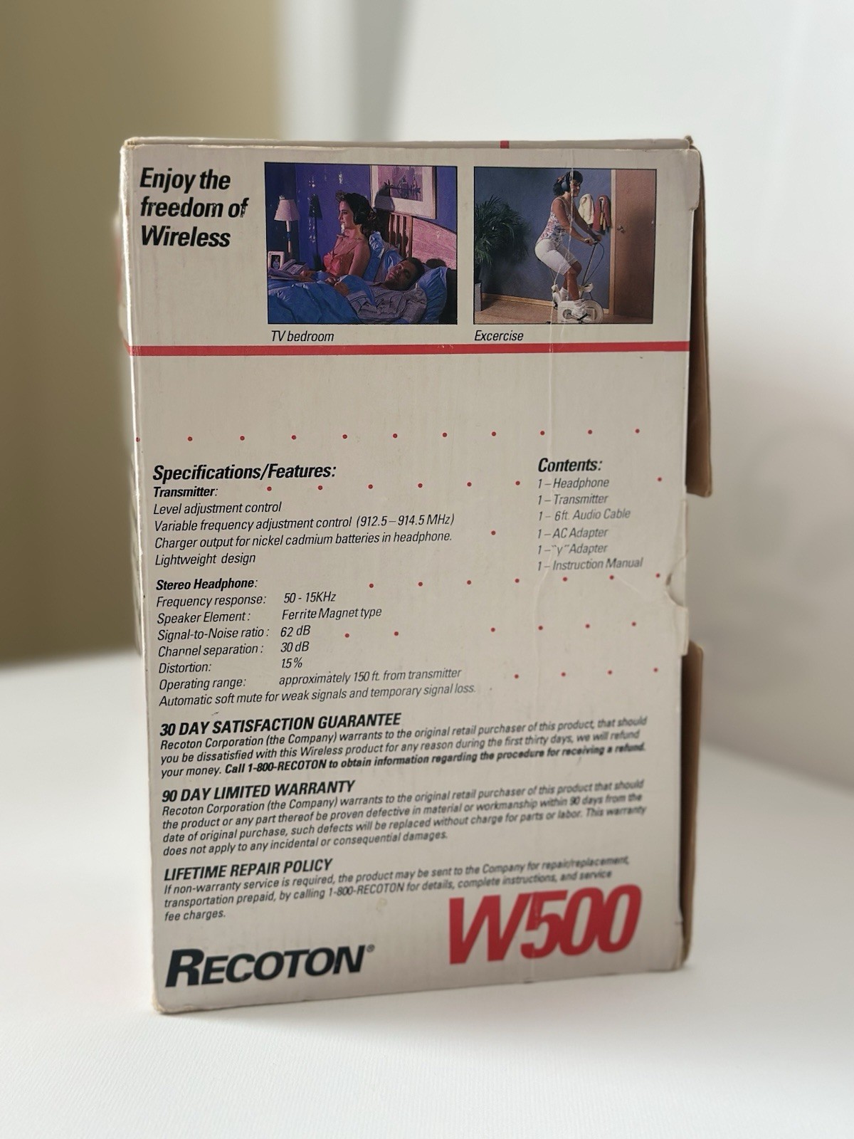 Vintage Recoton W500 Wireless Stereo Headphones 1994