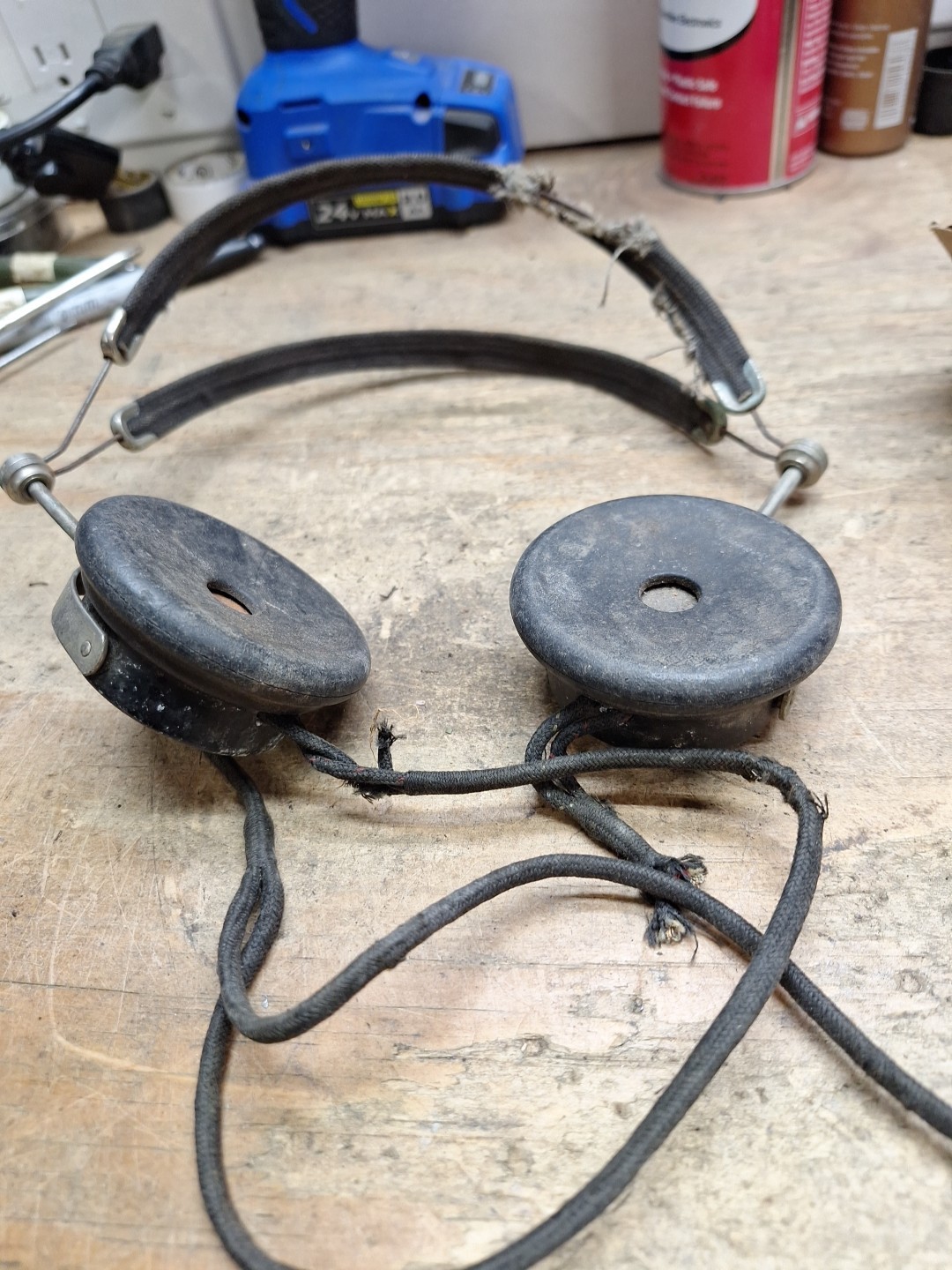 Vintage Peerless Headphones Head Phones For Early Battery Radio TRF