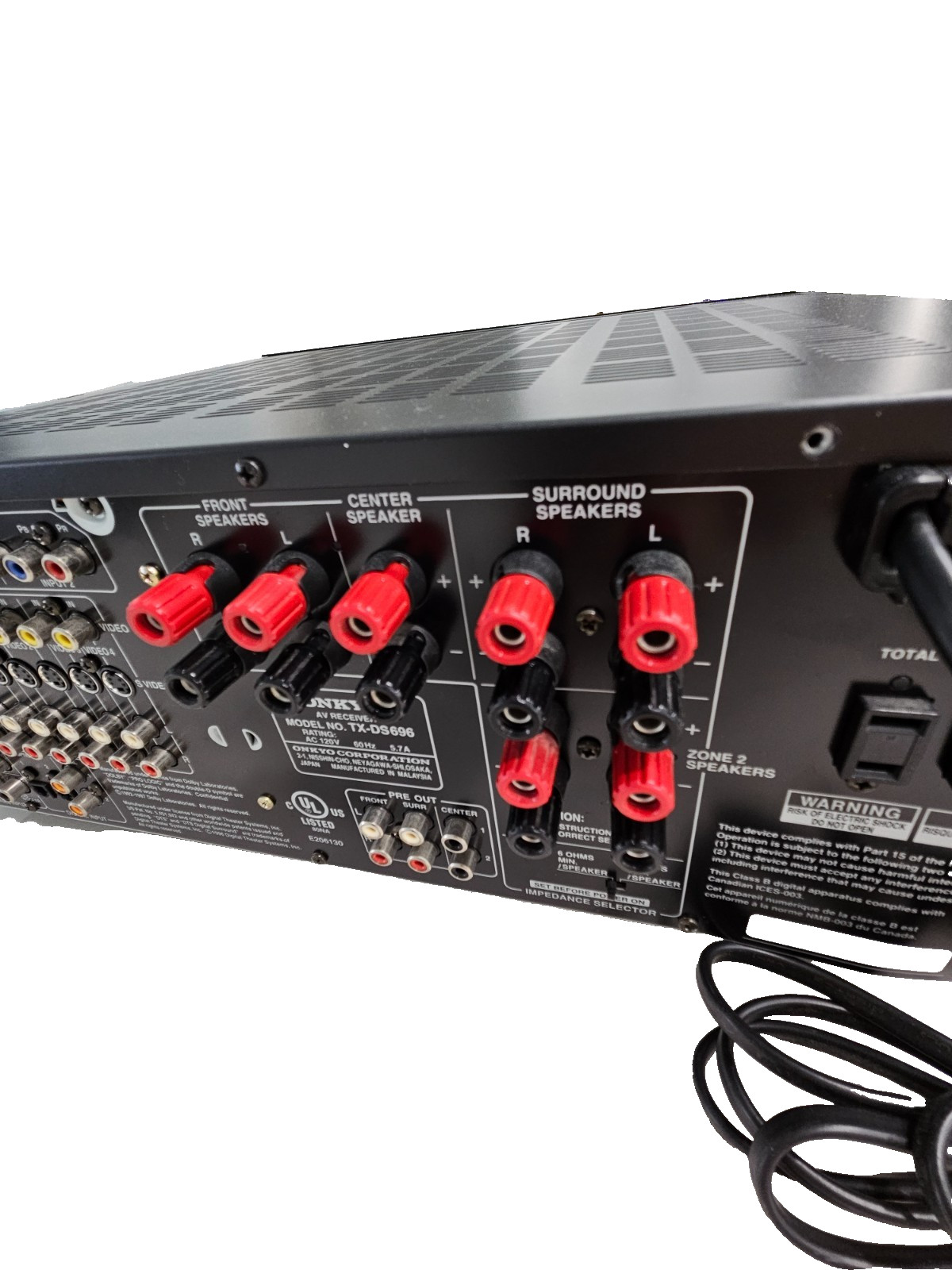 ONKYO TX-DS696, vintage Receiv-amplif. Pre-owned, mint condition w/remote,manual