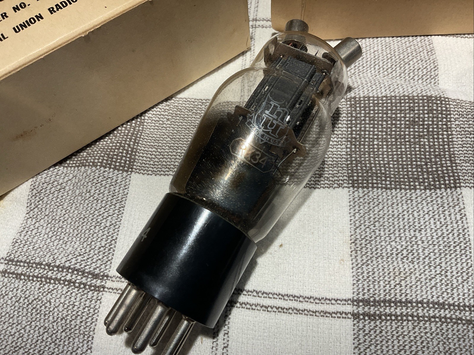 Pair Of Vintage National UNION VT-224 RK34 Audio Tubes Army