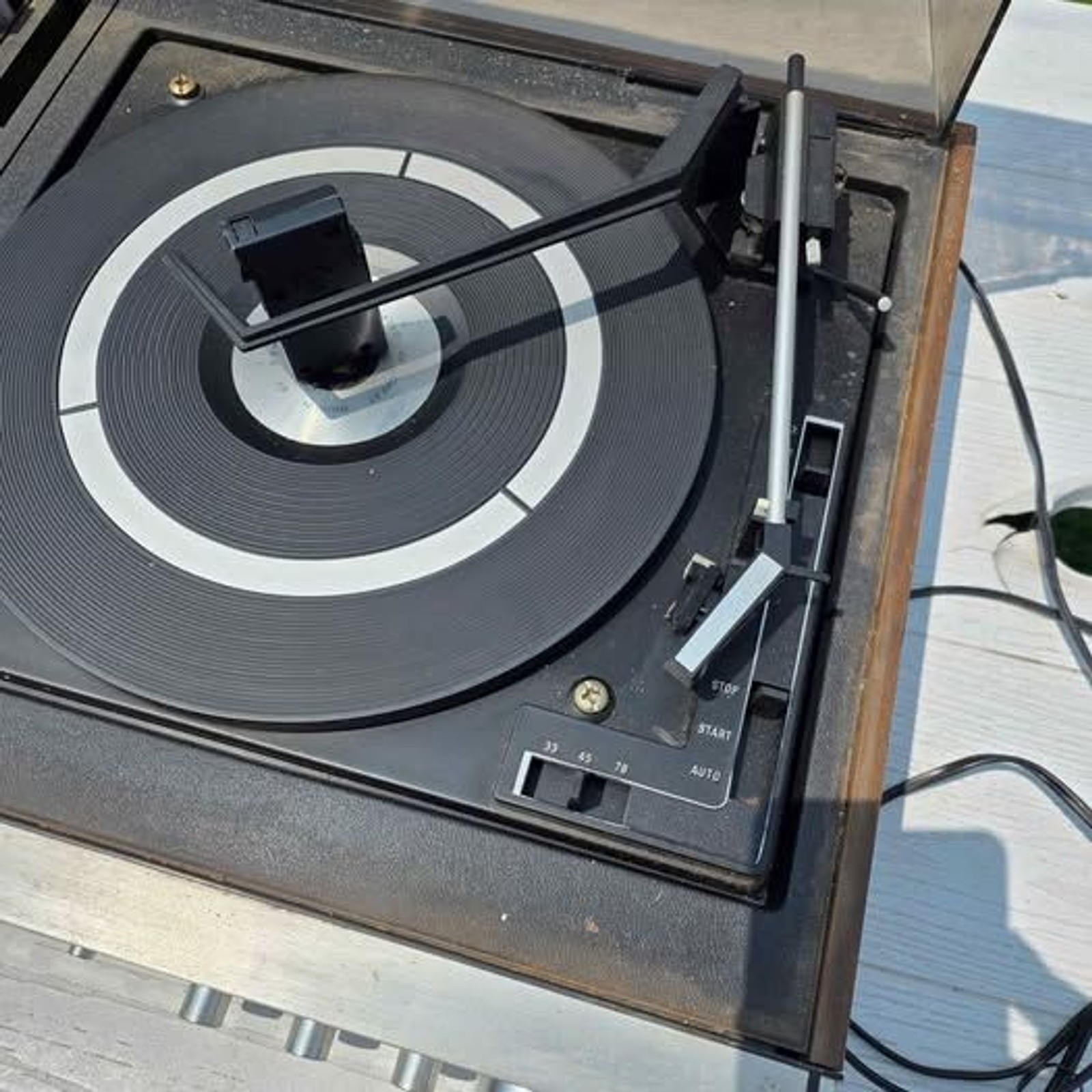 Vintage Sears Solid State AM FM Stereo Cassette Turntable Record Player Combo