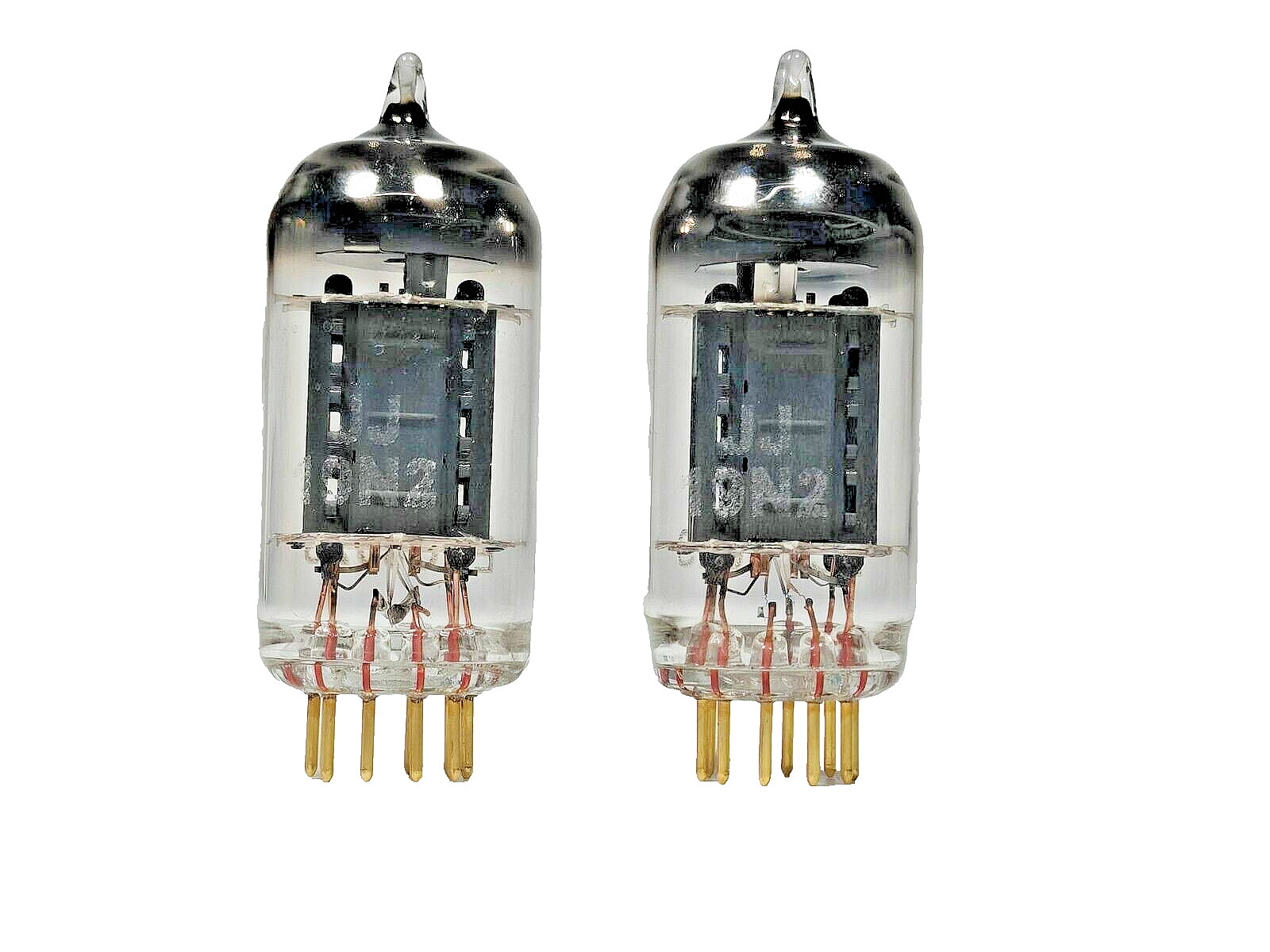 PAIR BY CURVES ECC802S/12AU7WA/ECC82 JJ TESTED WITH ROETEST LONG PLATES NEW