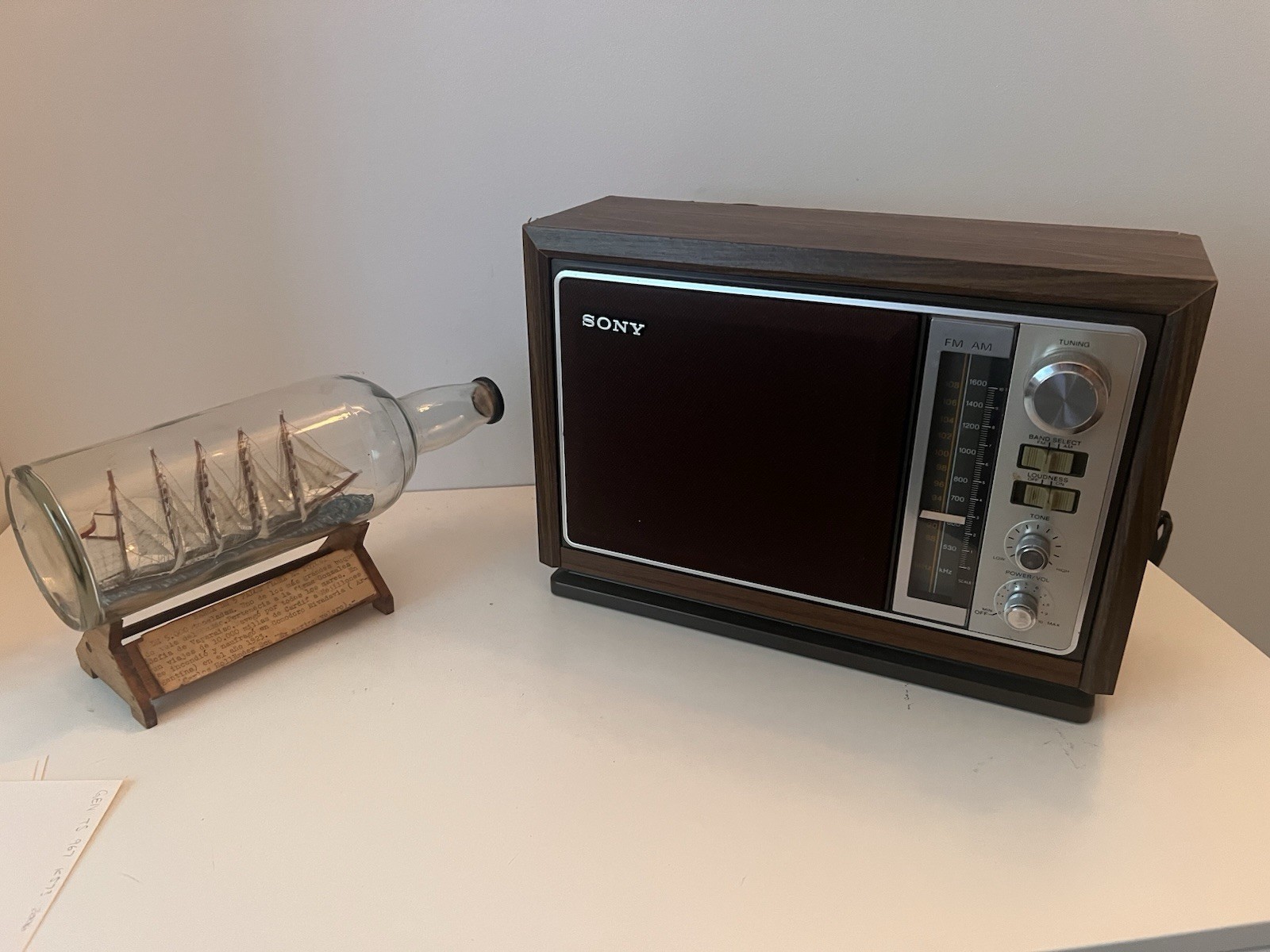 Sony ICF-9740W Vintage AM FM Table Radio Tested Works Taiwan