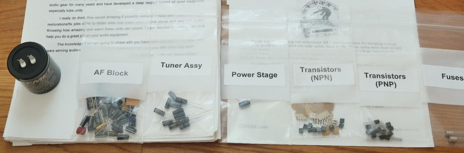 Pioneer SX-424 rebuild restoration recap upgrade kit fix repair filter capacitor