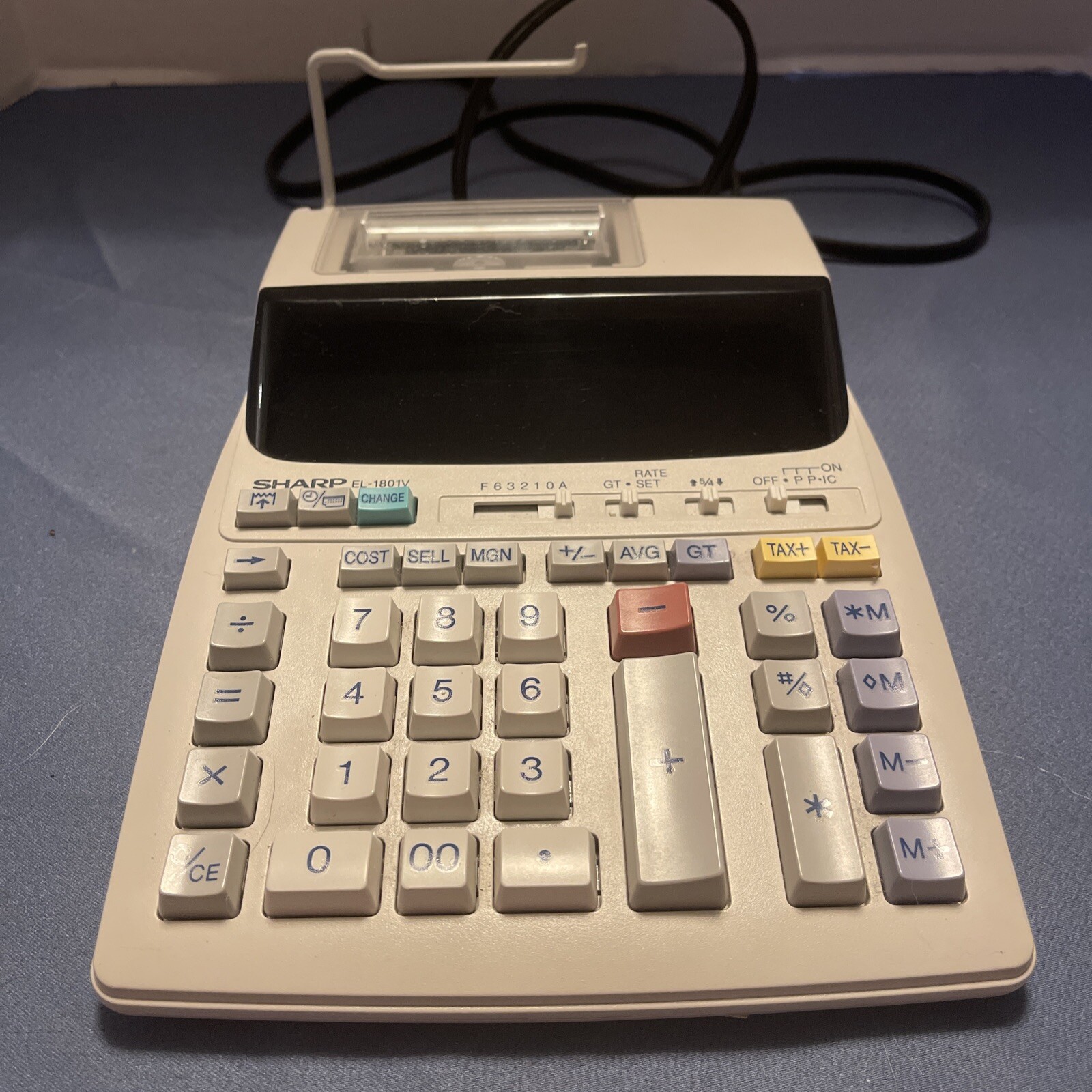 Sharp EL-1801V 12 Digit Desktop Electronic 2 Color Printer Calculator