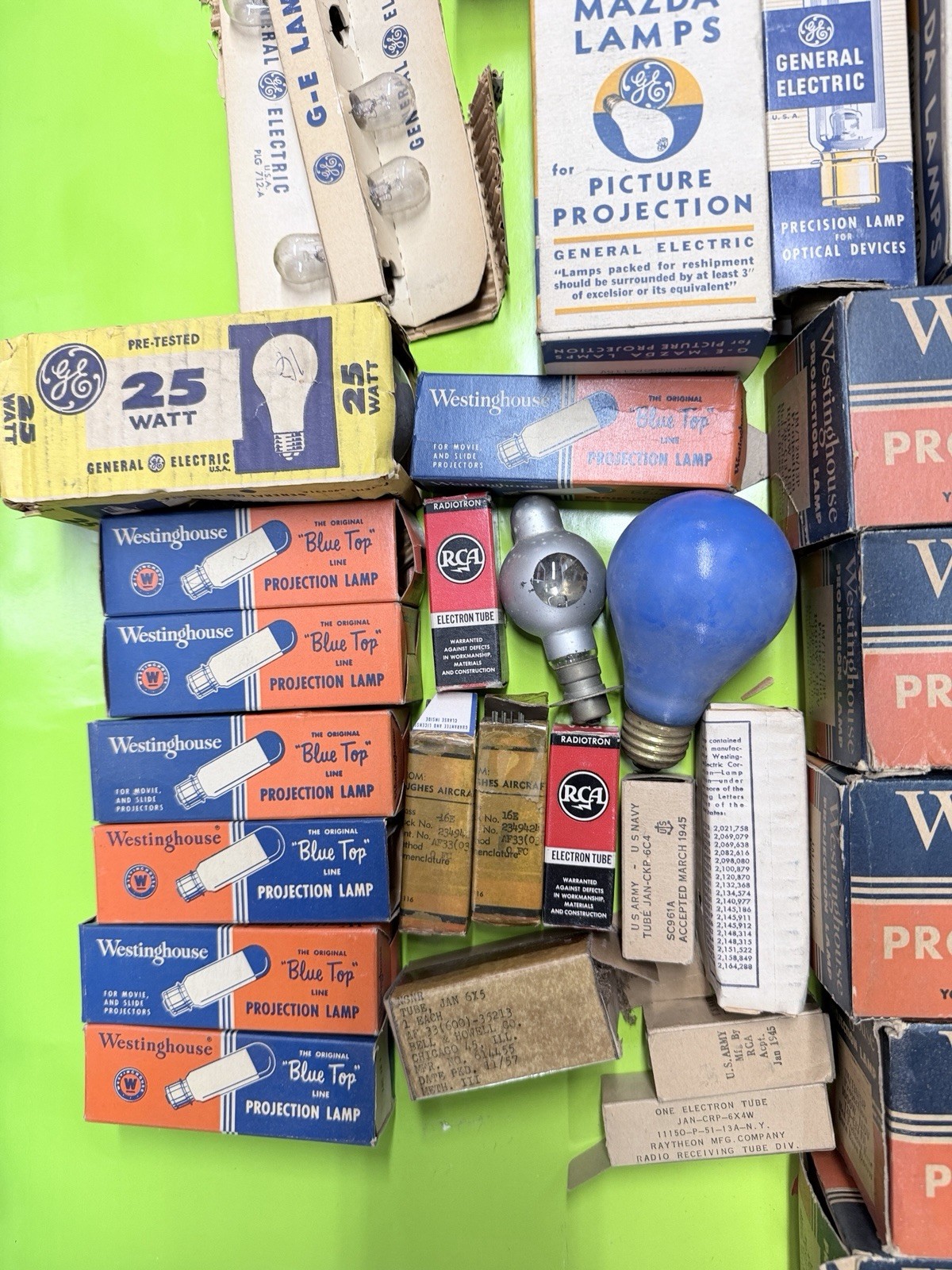 Vintage Projection Lamp & Vacuum Tube Lot Westinghouse GE Mazda RCA ✅