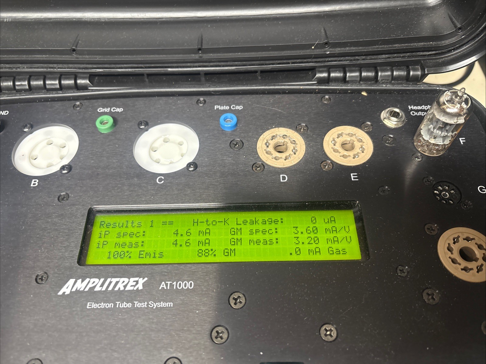 AMPEREX 6211 ECC82 Welded Plate Ring Getter Amplitrex Tested Strong 89/102% RARE