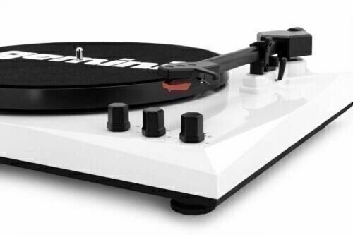 Gemini Bluetooth Vinyl Record Player Stereo System Home Turntable White Speakers