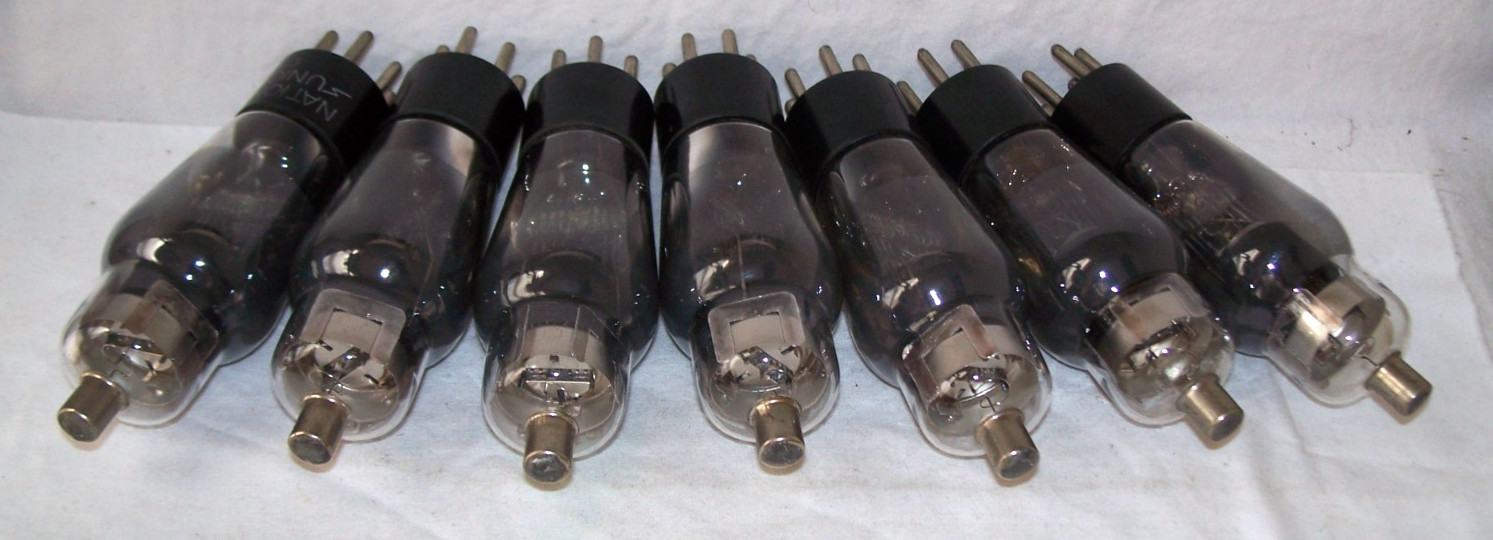 Lot of (7) NU National Union Type 57 antique radio tubes,pentode,engraved base