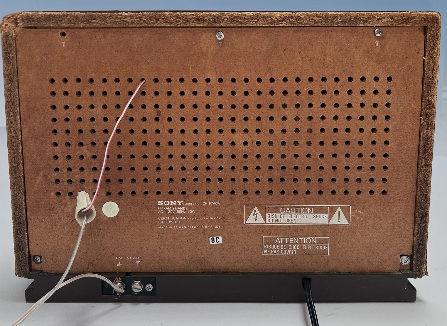 Vintage Sony ICF-9650W AM FM Table Radio MCM Woodgrain WORKS Great Sound!
