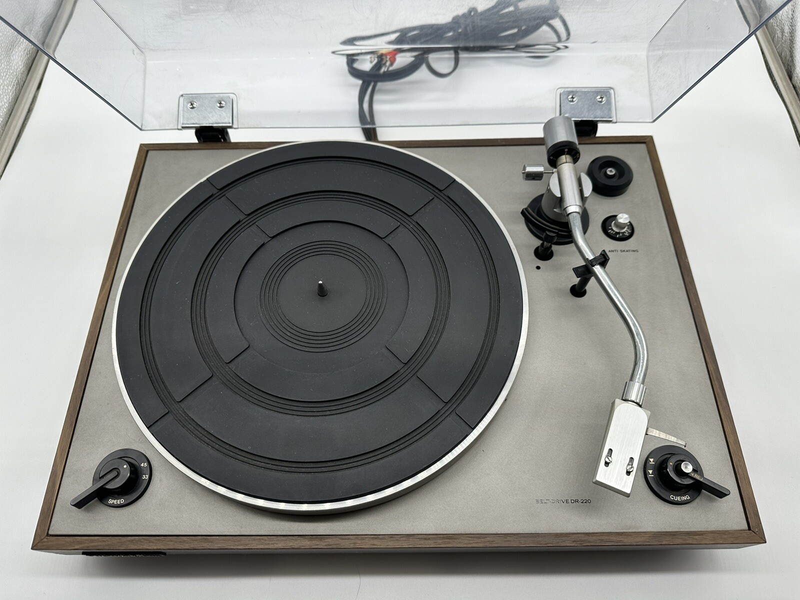 Vintage 70’s Audiophile PROJECT ONE DR-220 Turntable Tested Stanton E600 Stylus