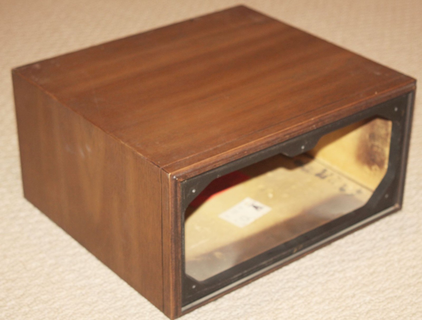 Vintage G.E. Wood Grain Receiver Amp Part – Original Case Housing 14.25 x 12.75″