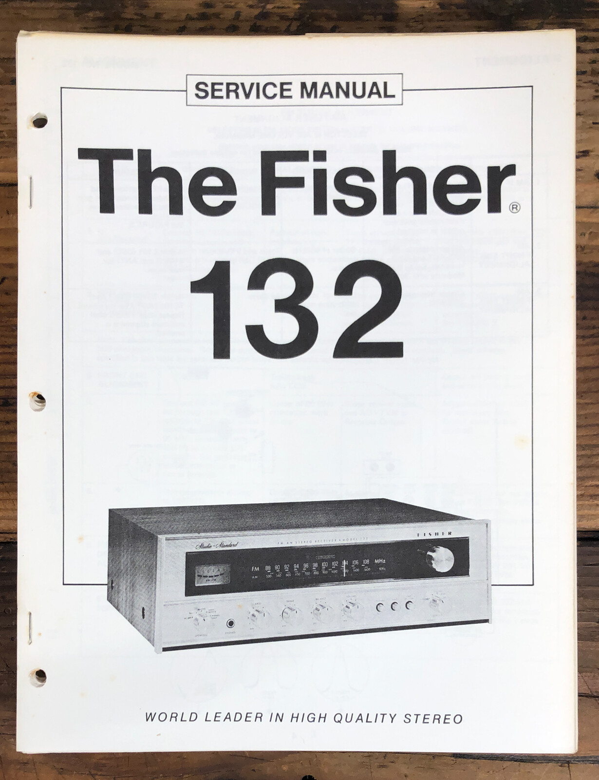Fisher Model 132 Receiver Service Manual *Original*