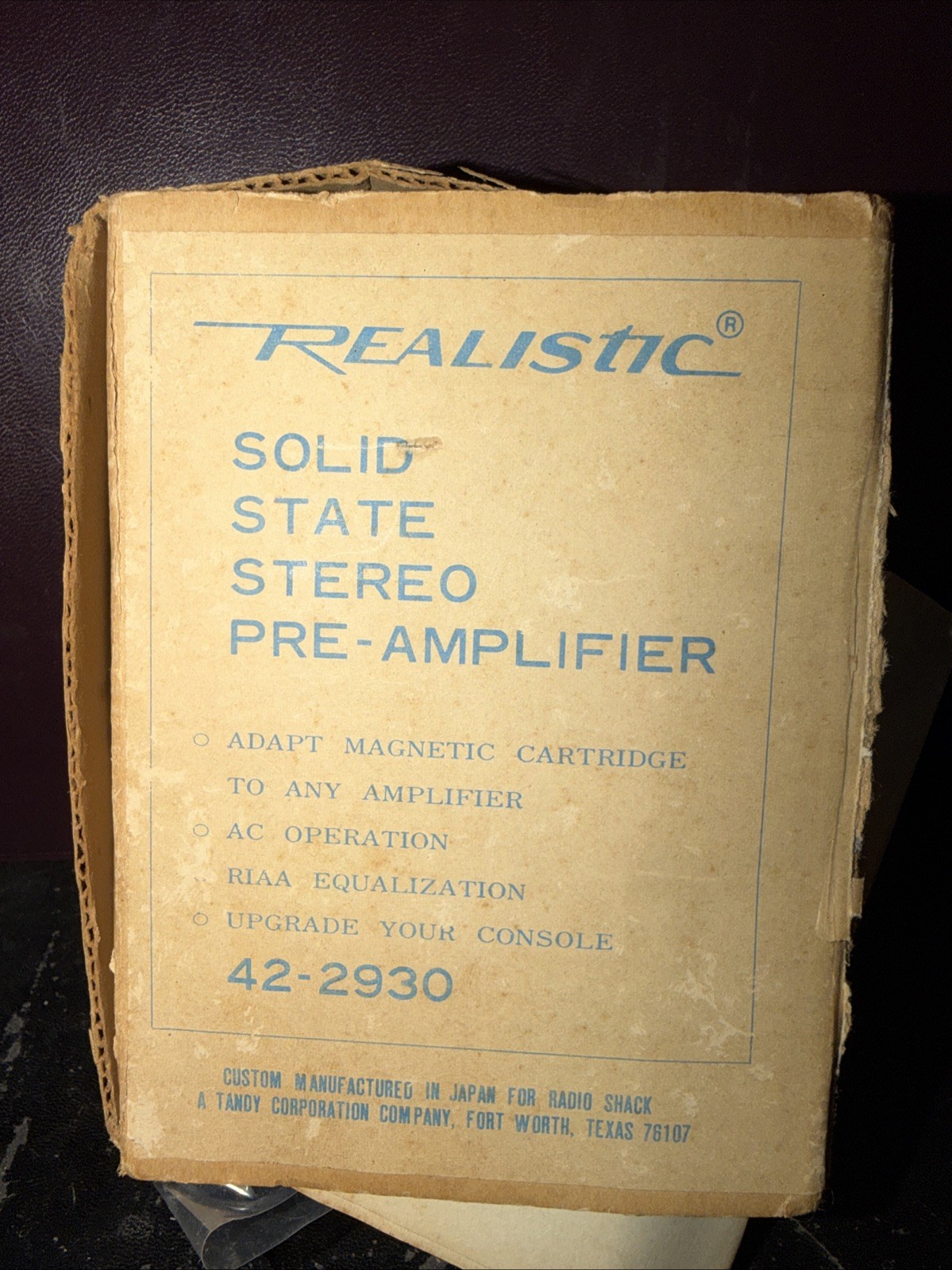 Vintage Realistic Solid State Stero Pre-Amplifier 42-2930