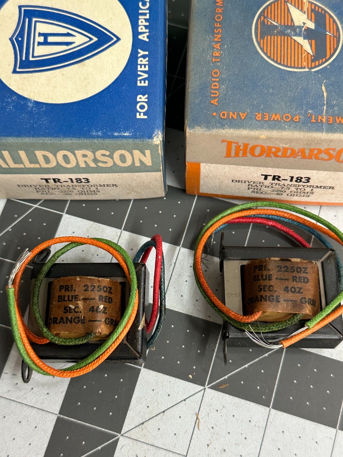 2-pack lot THORDARSON TR-183 driver transformer Ratio 7.5 to 1 PRI 2250 OHMS