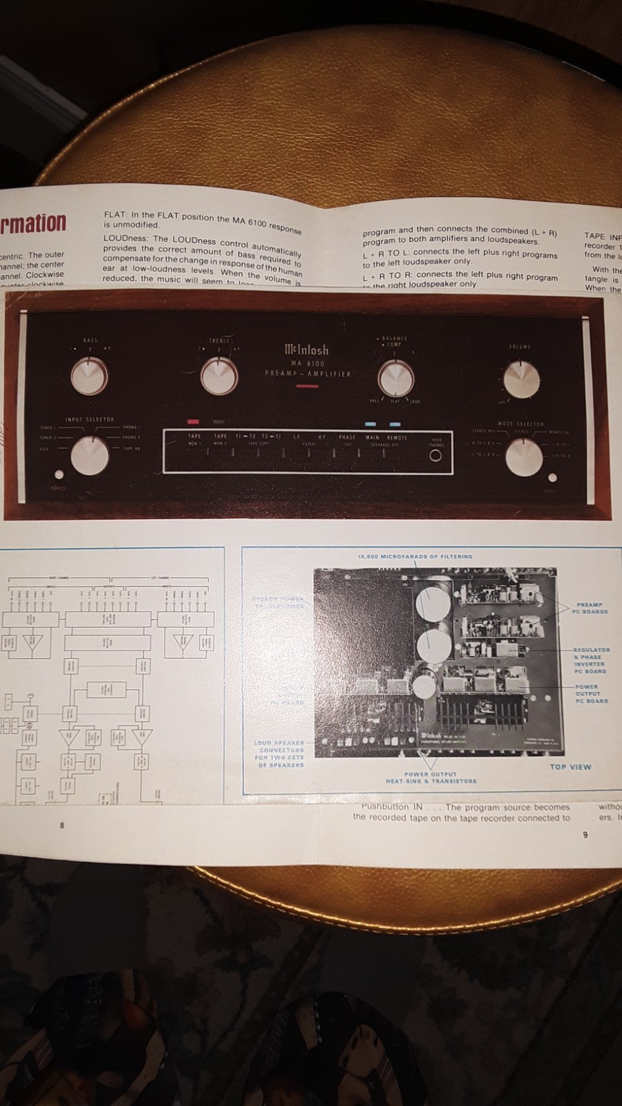 McIntosh MA6100 Integrated Amplifier with both Owner & Service manuals. Needs sv