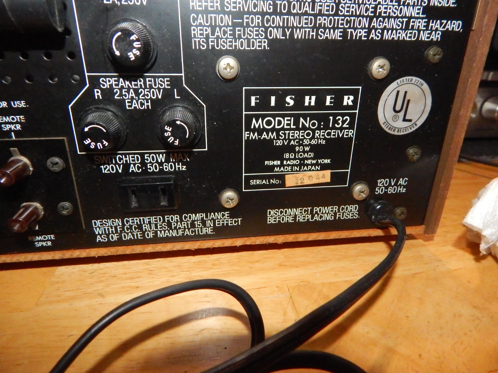 Fisher Model 132 Stereo Receiver