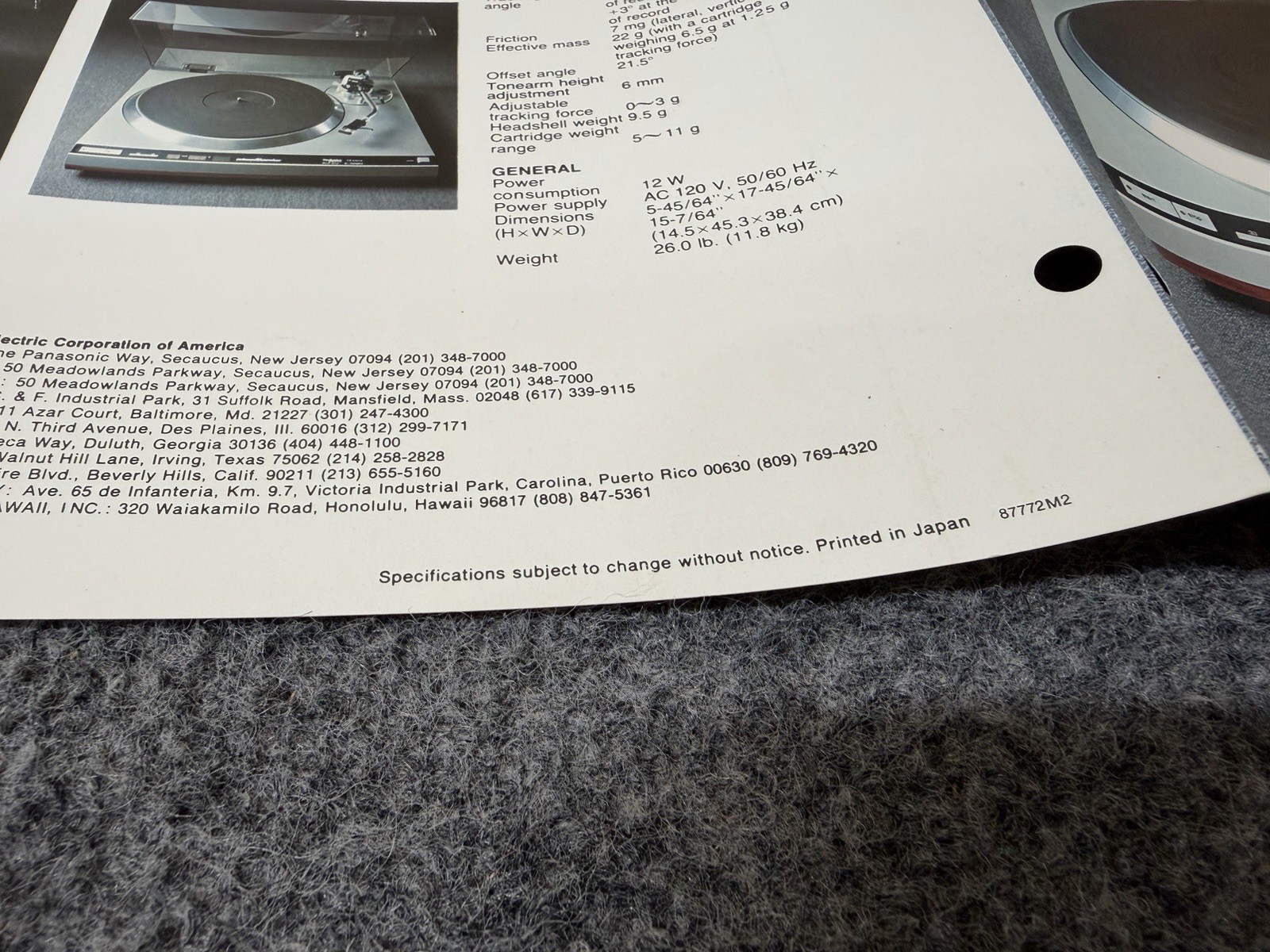 ⭐️ Original Technics SL-1400mk2 Stereo Turntable Dealer Sales Brochure NICE! ⭐️