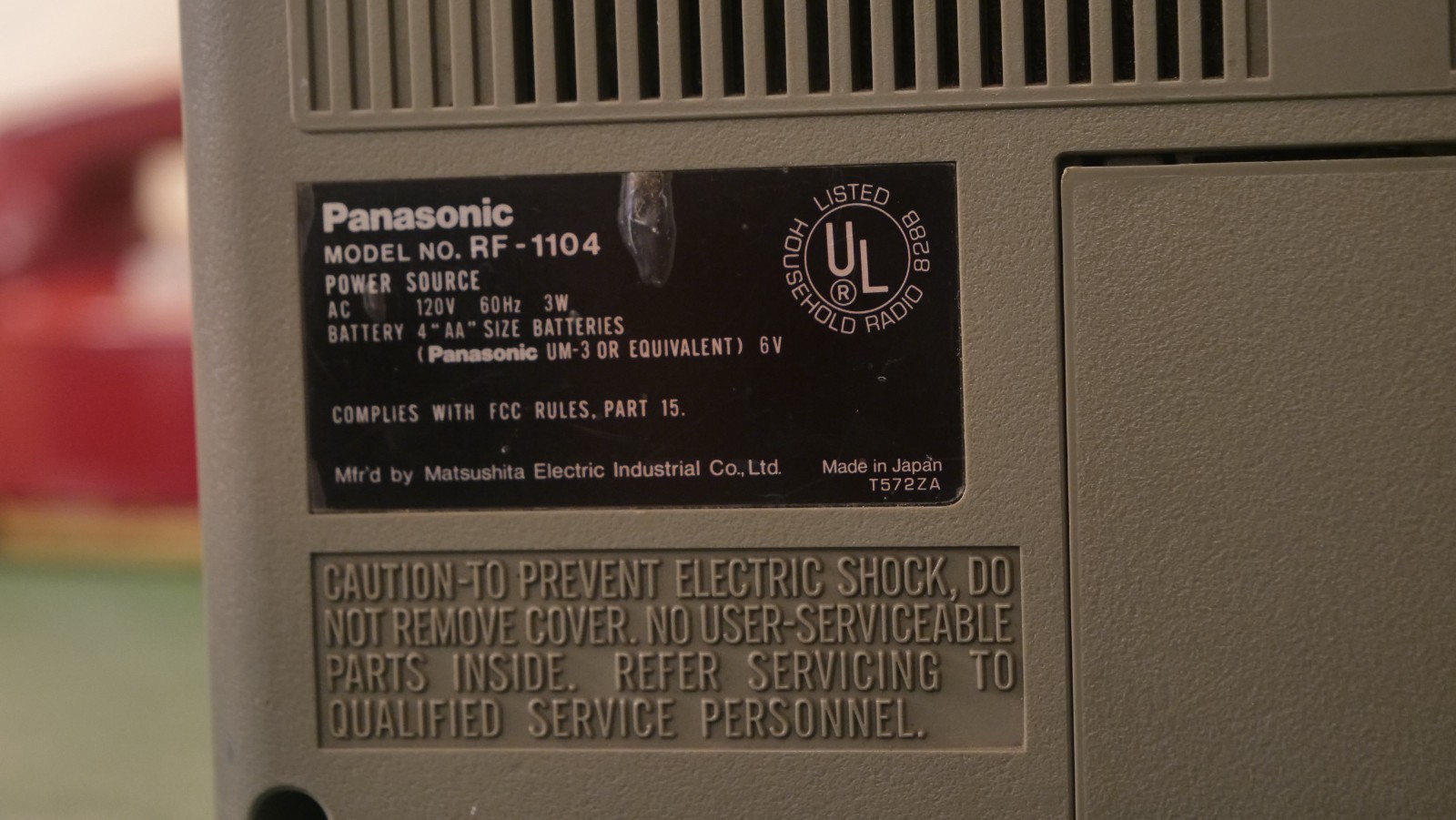(1974) Vintage Panasonic Portable Radio RF-1104 RETRO VINTAGE STRANGER THINGS