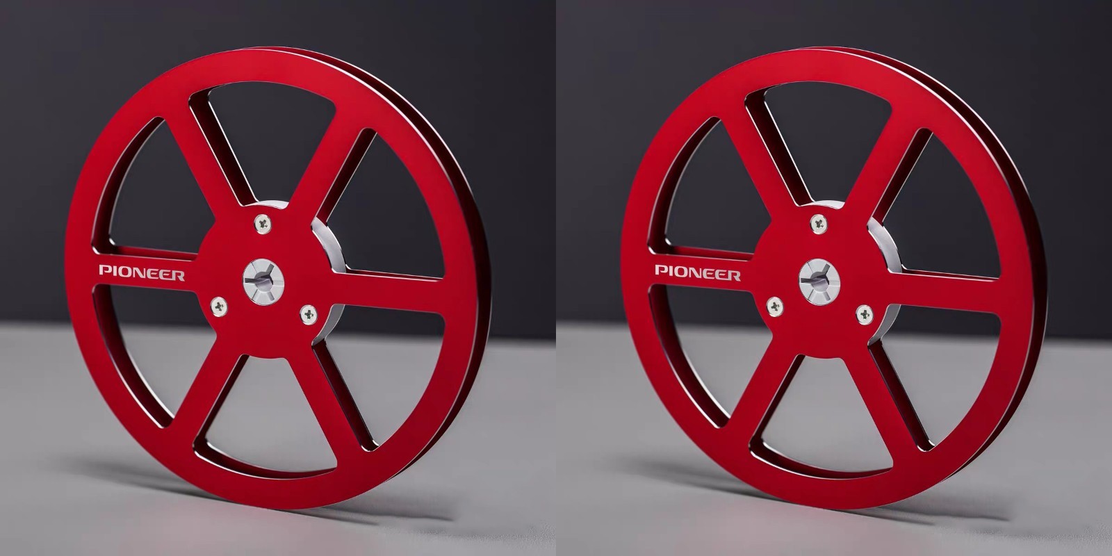 New One Pair Pioneer red 7” Tape Reel Light Metal Aluminum Take Up Reel