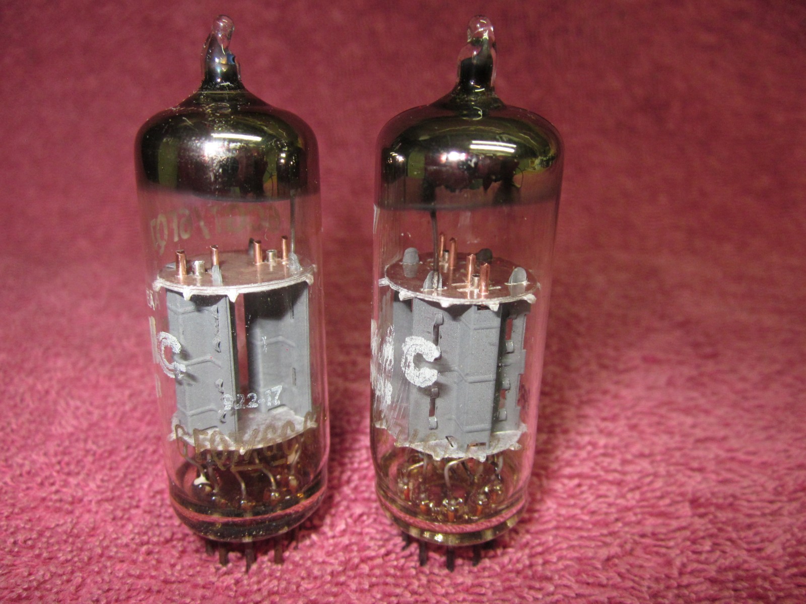 Matched Balanced Pair ICC Short Plate Tubes 6FQ7 6CG7