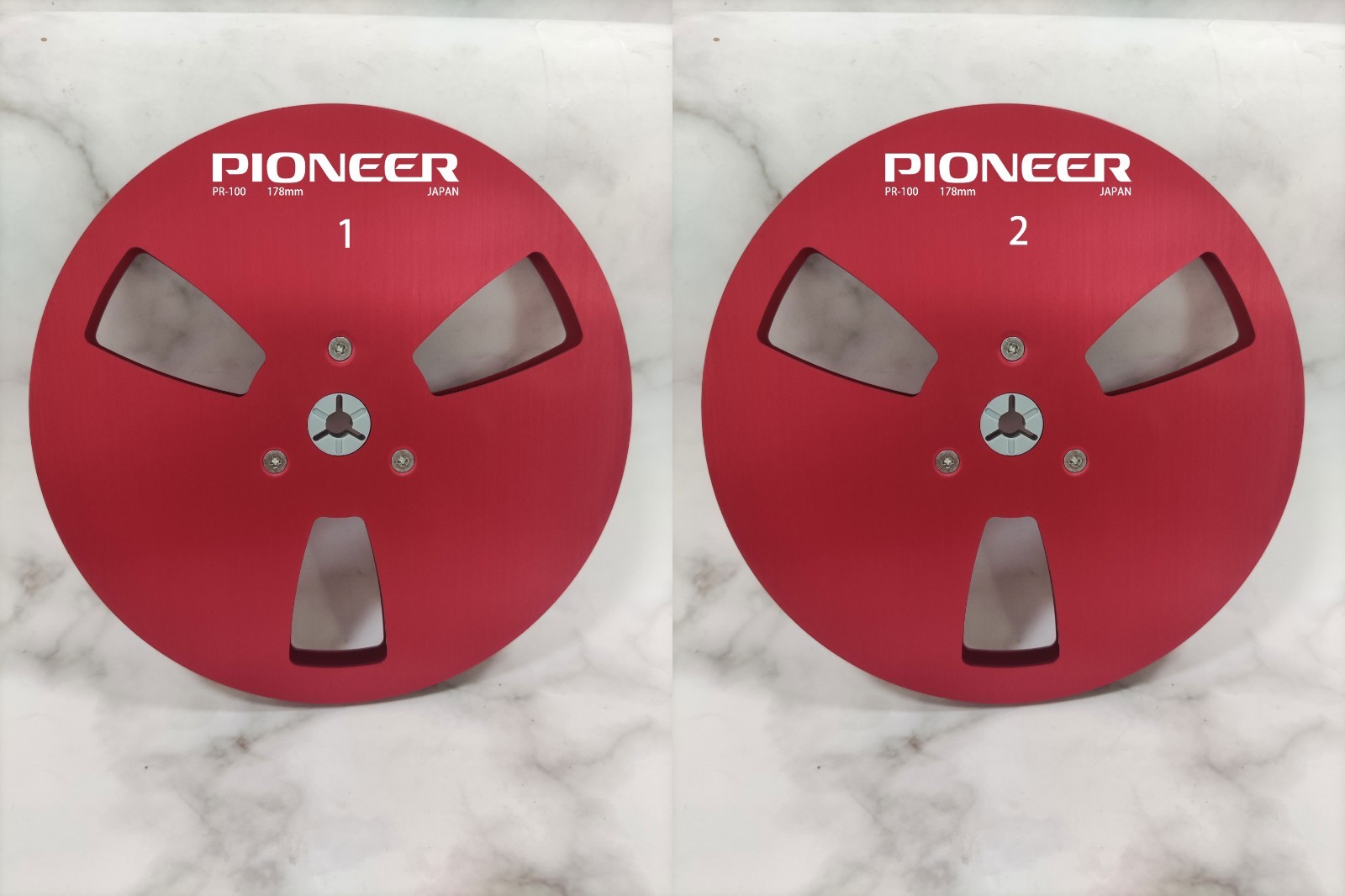 New One Pair Pioneer silver 7” Tape Reel Light Metal Aluminum Take Up Reel