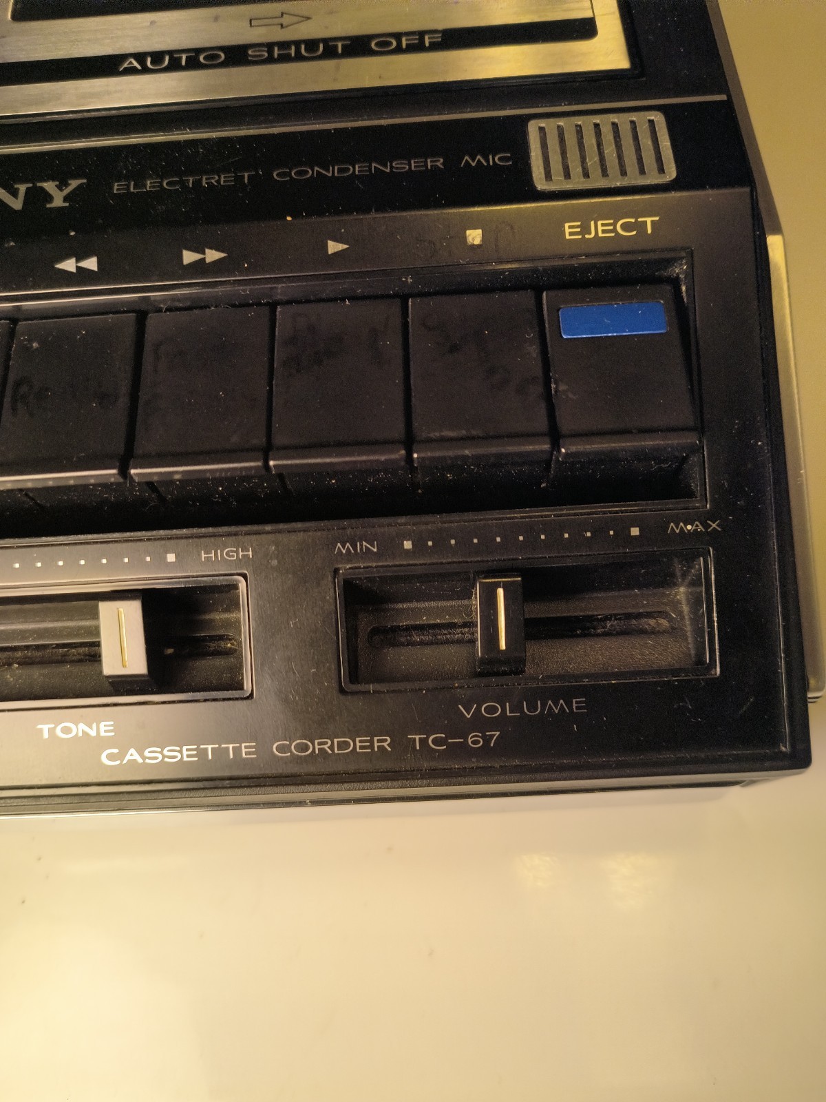 Vintage Sony TC-67 Cassette-Corder Tape Player Recorder – For Parts / Repair