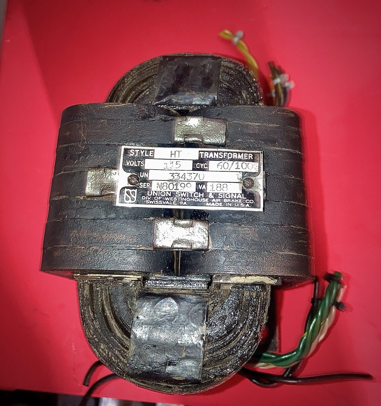 Rare Vintage Union Switch & Signal Style HT Transformer & Filter L1 & L2 Coils