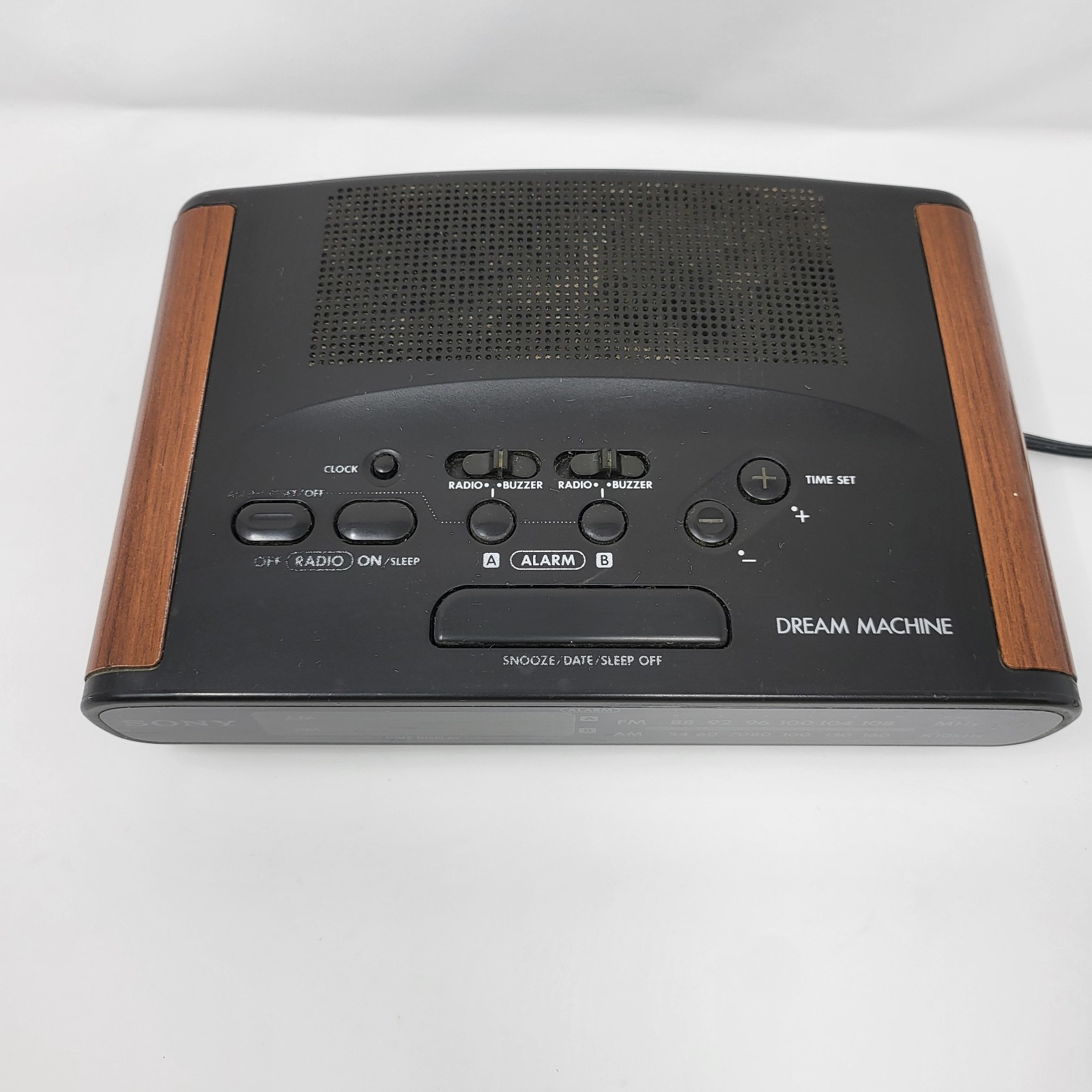 Vintage Wood Grain Sony Dream Machine ICF-C430 Dual Alarm AM/FM Clock Radio