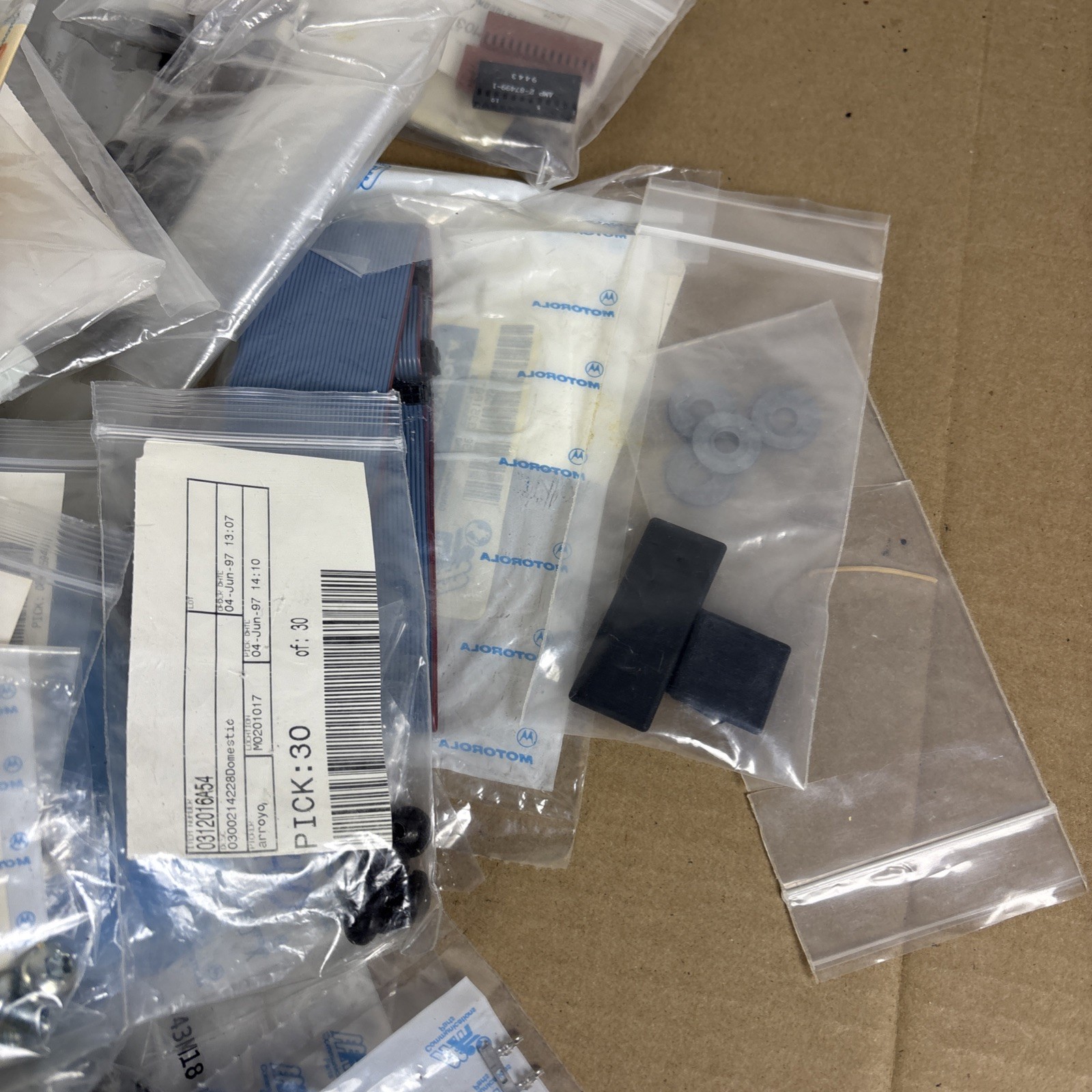 Large Lot of VTG Electronic Parts Meters, Pots, ICs, Transistors, Motorola