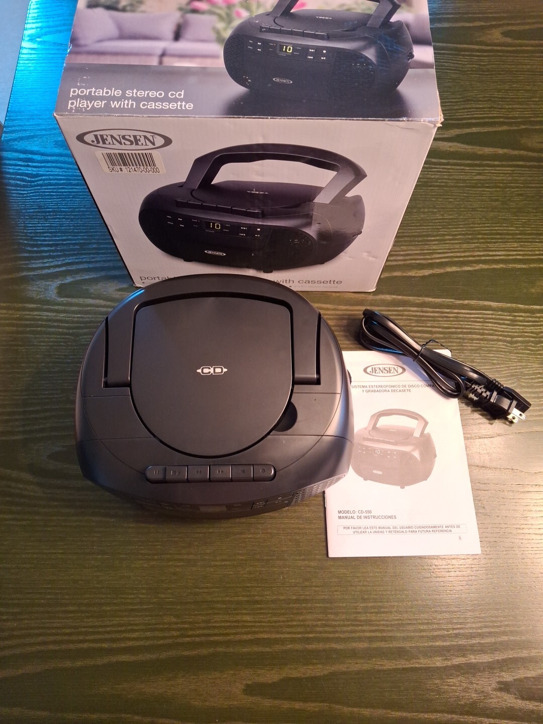 NIB Jensen Cd-550 Portable Am/Fm Stereo Receiver CD Player & Cassette Player