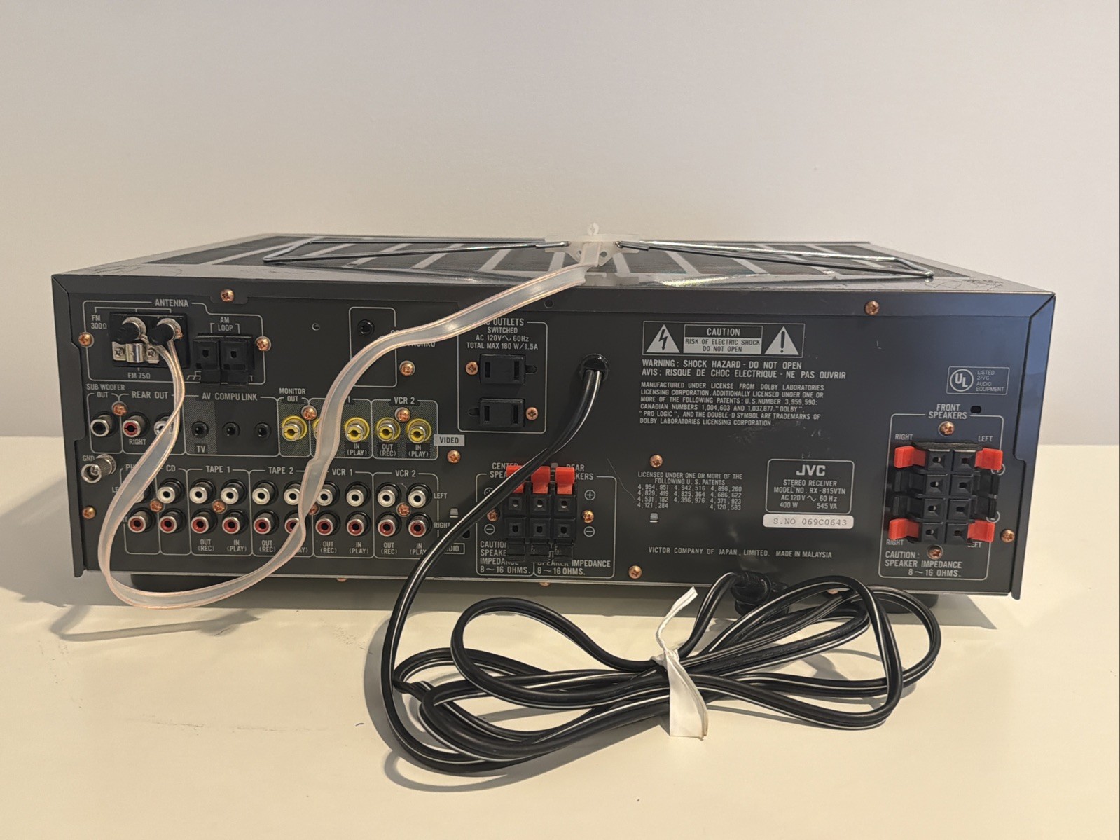 JVC RX-815V Stereo AV Receiver Dolby Pro Logic Tested w/ Remote & Antenna