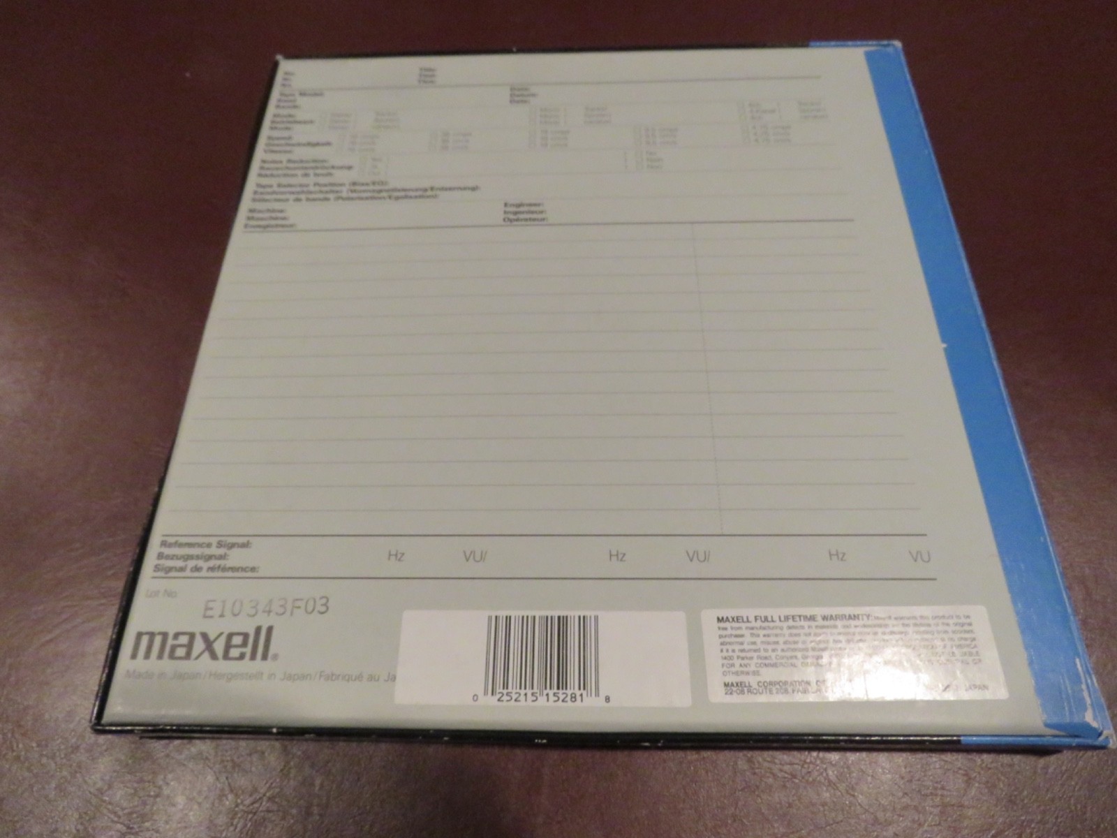 MAXELL 35-180 UD REEL TO REEL Tape 10.5″ METAL REEL