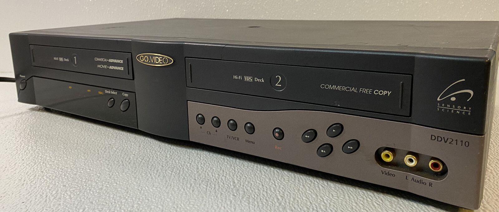 Go Video Dual VHS Player Recorder Model DDV2110 No Remote Tested