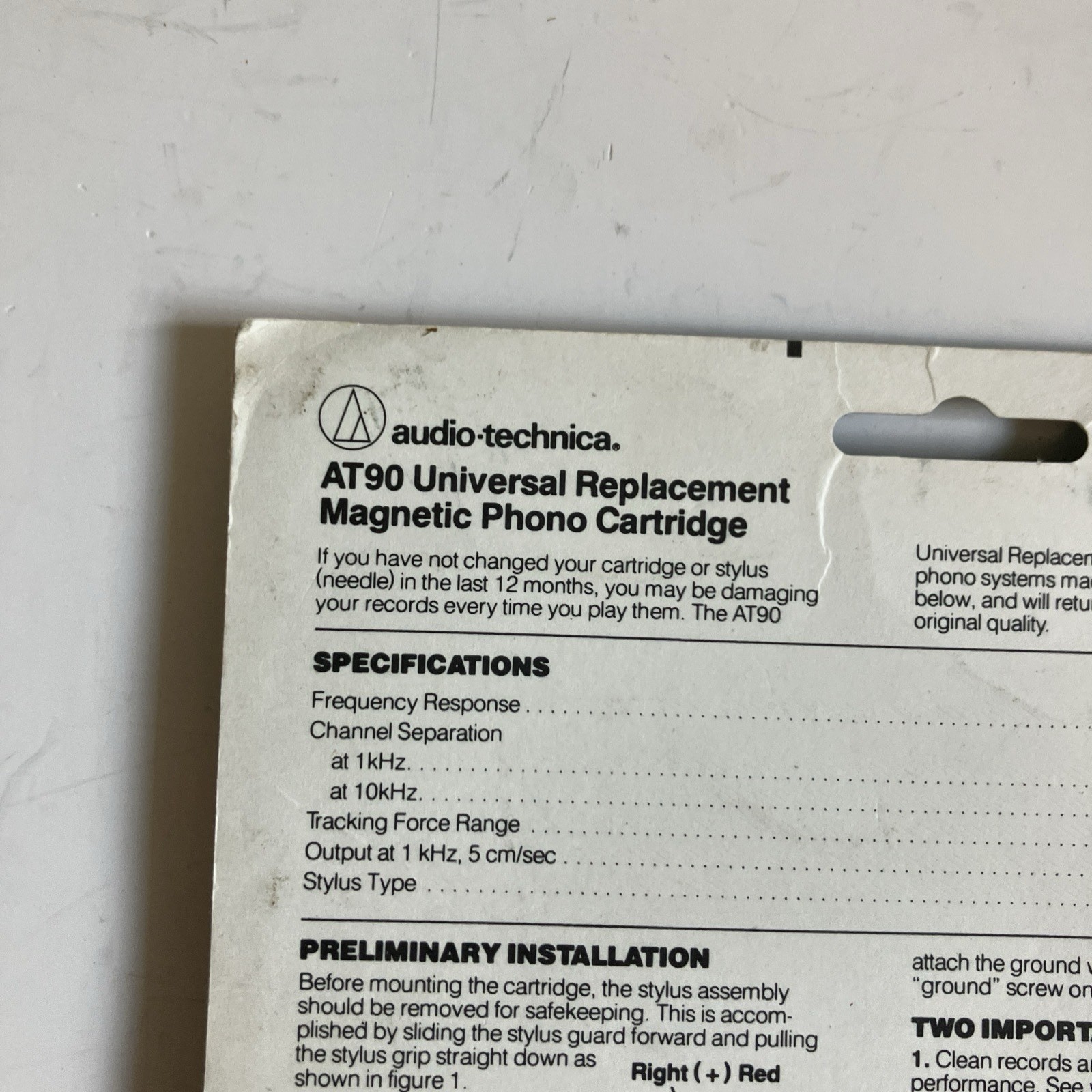 Audio-Technica AT90 P-Mount Universal Phono Cartridge | New Open Packaging