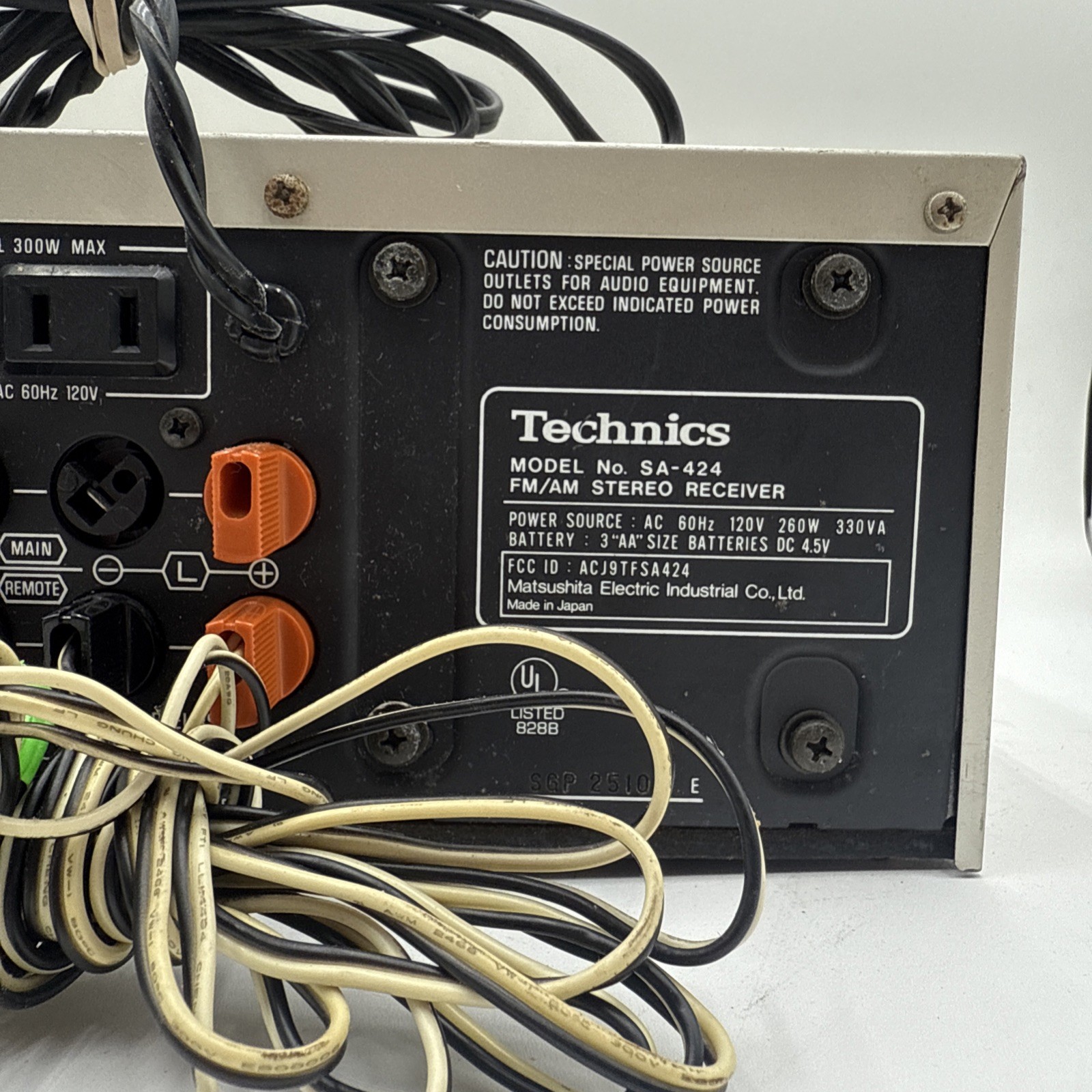 Technics SA-424 Quartz Digital AM/FM Stereo Silver Receiver Tested FREE SHIPPING