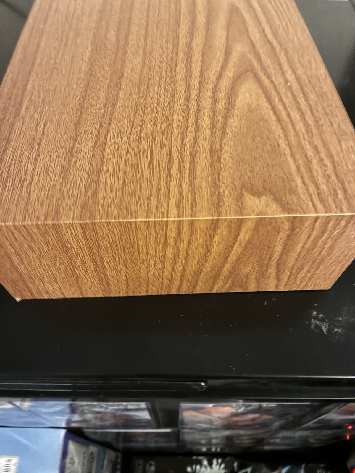 Vintage Audio Cassette Storage Holder Wood Look One Drawer Cabinet Holds 30