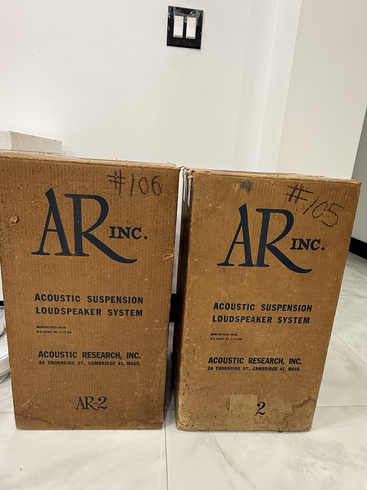 Vintage AR-2 Speakers Pair w/ Boxes + Harman Kardon TP-200 Tube Preamp