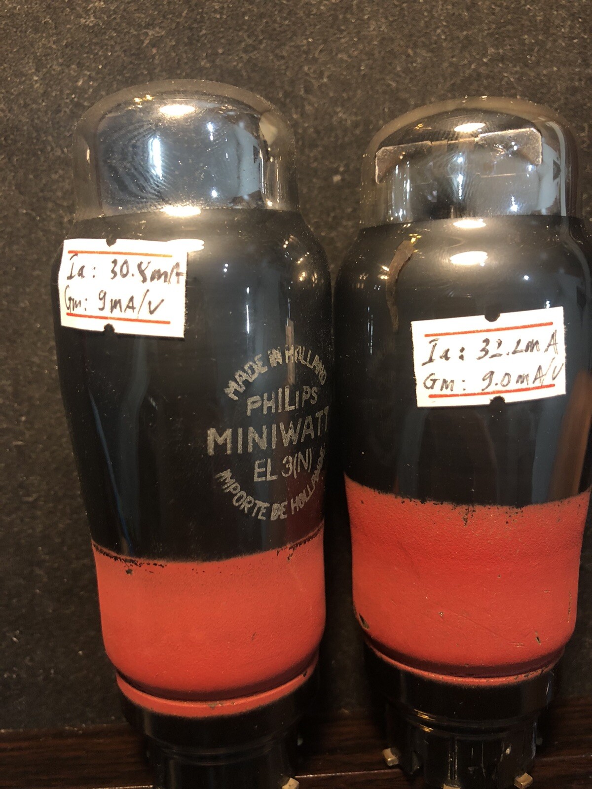 Philips Miniwatt EL3 EL3N, NOS Testing Values, working perfectly, Matched Pair