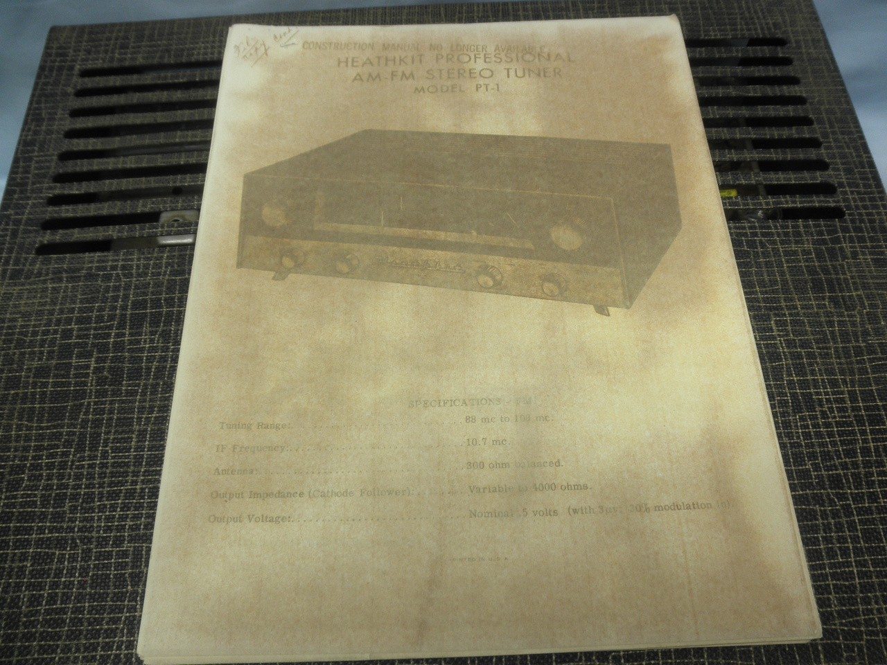 EXCELLENT 1958-60 Heathkit PT-1 AM/FM Stereo Tuner- Serviced +Manual+ Catalog