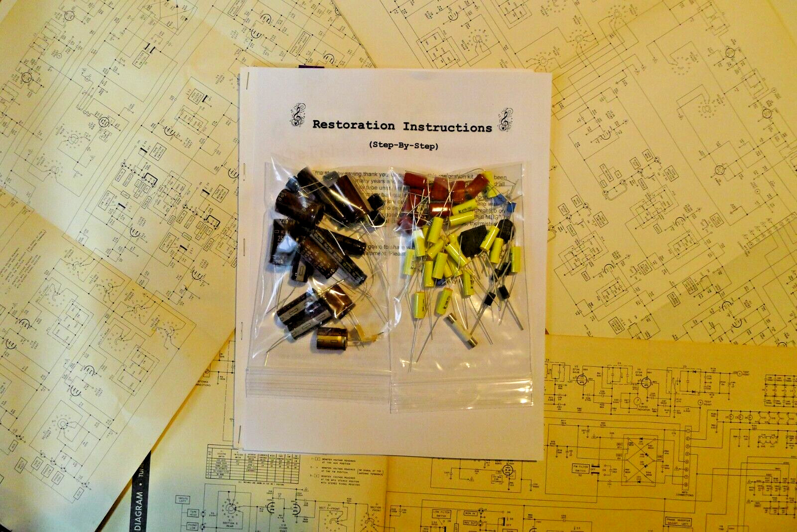 Channel Master 6506 RCA Victor P-332 capacitor restoration kit set