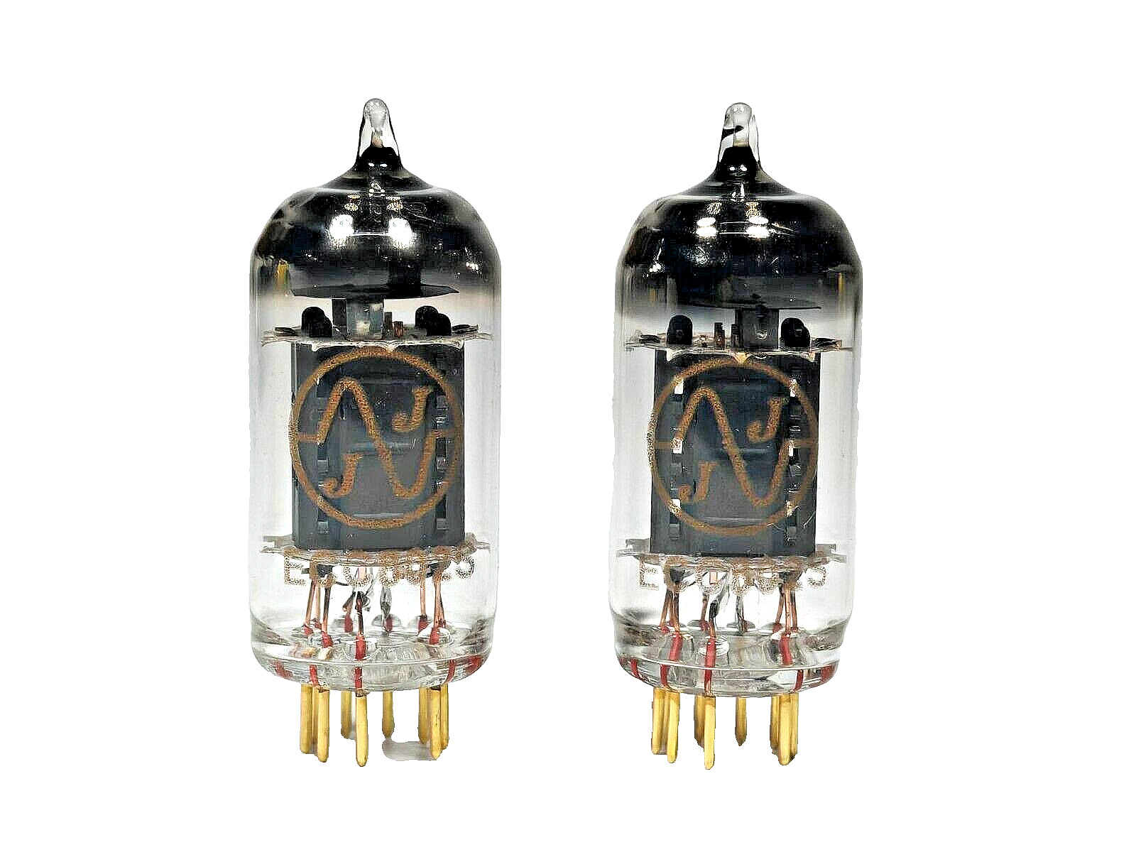 PAIR BY CURVES ECC802S/12AU7WA/ECC82 JJ TESTED WITH ROETEST LONG PLATES NEW