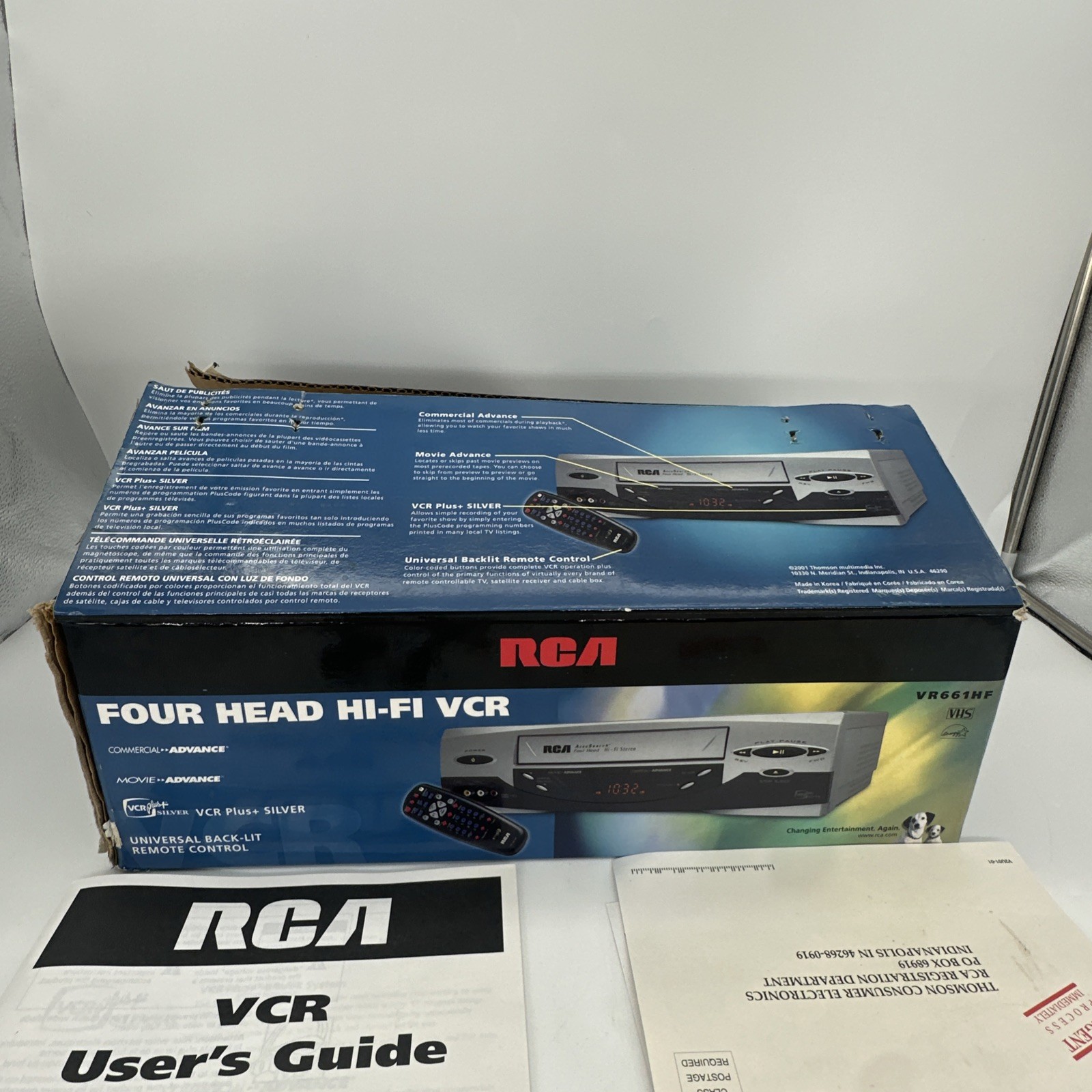 RCA VR661HF VCR 4-Head Hi-Fi Stereo VHS Tape Player Recorder With Remote Tested
