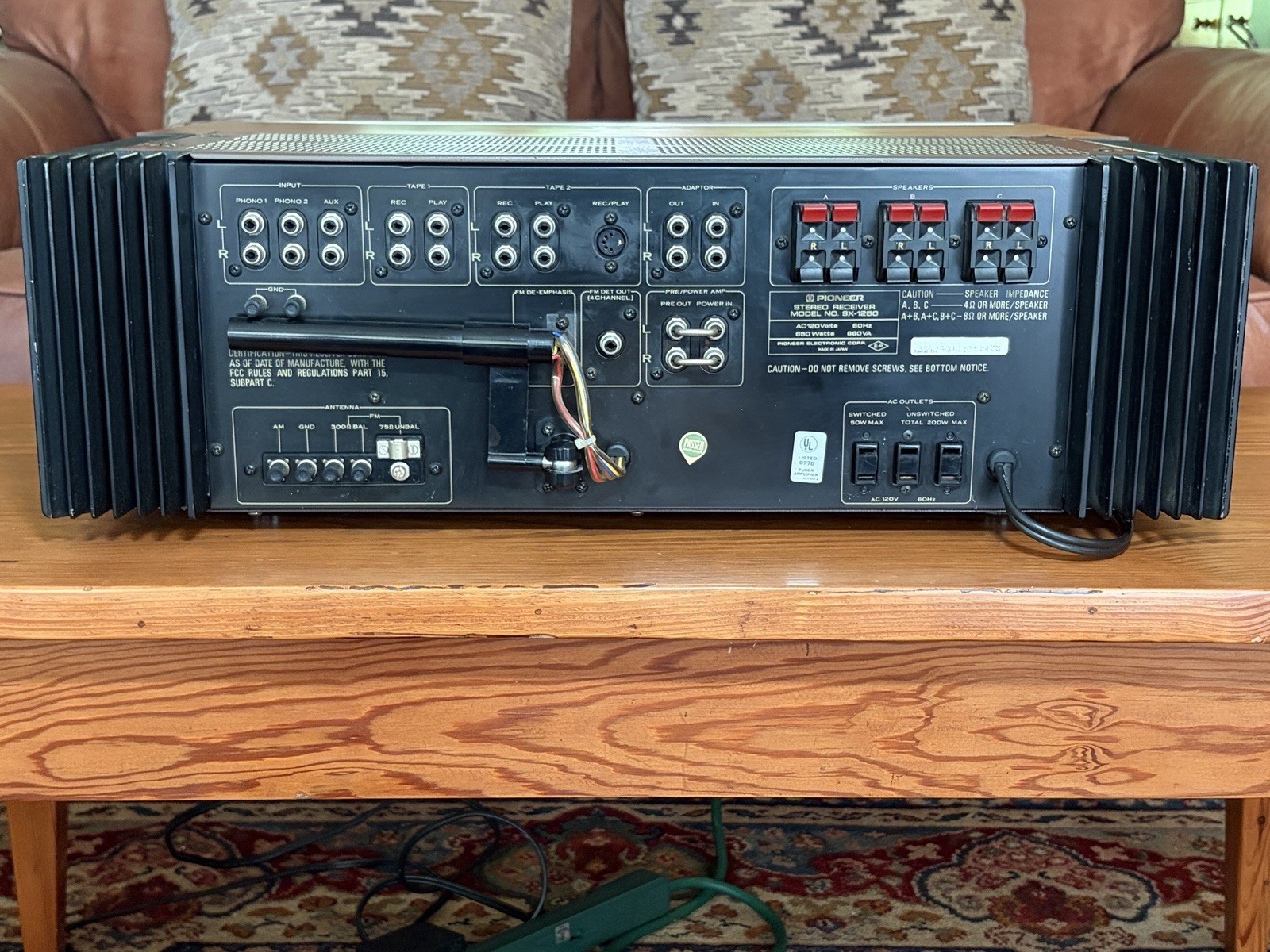 Vtg PIONEER SX-1250 AM/FM Stereo Receiver 160 Watts Recapped Upgraded Near MINT!