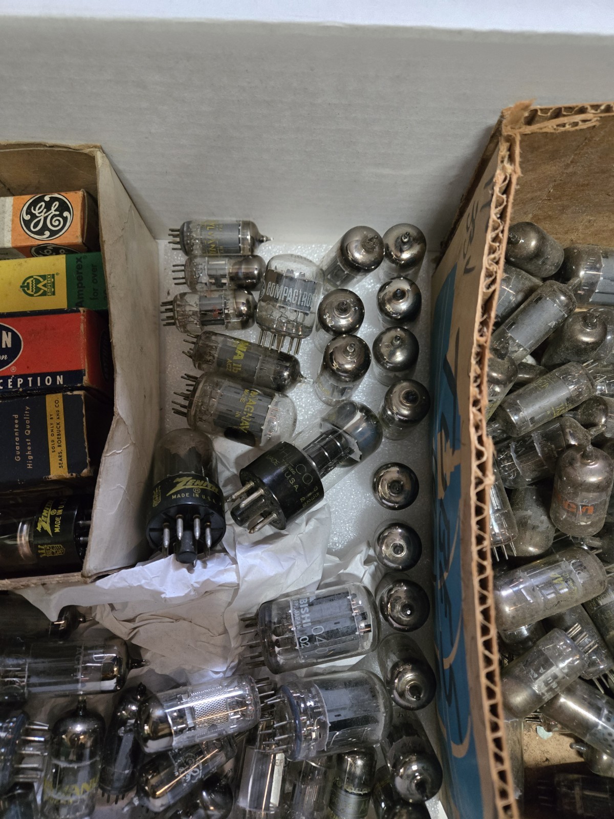Lot of over 50 Vintage Vacuum Tubes Assorted Sizes AS IS Untested