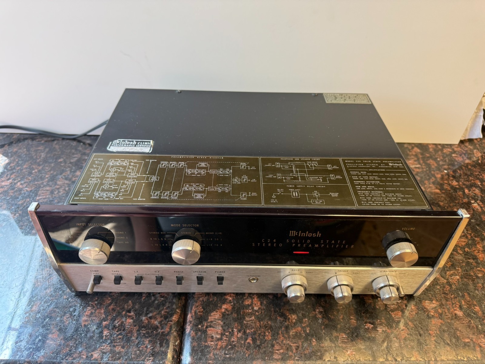 McIntosh C24 Stereo Preamplifier – Powers On – Vintage USA Audio Pream