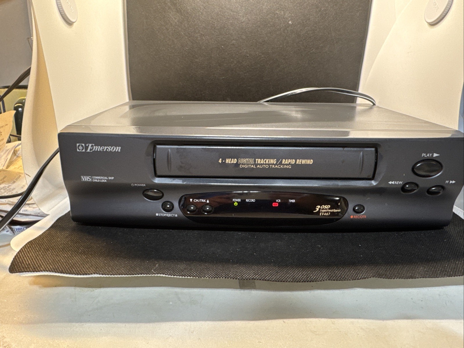 Emerson EV467 VCR VHS Player and Recorder Tested and Working (No Remote)