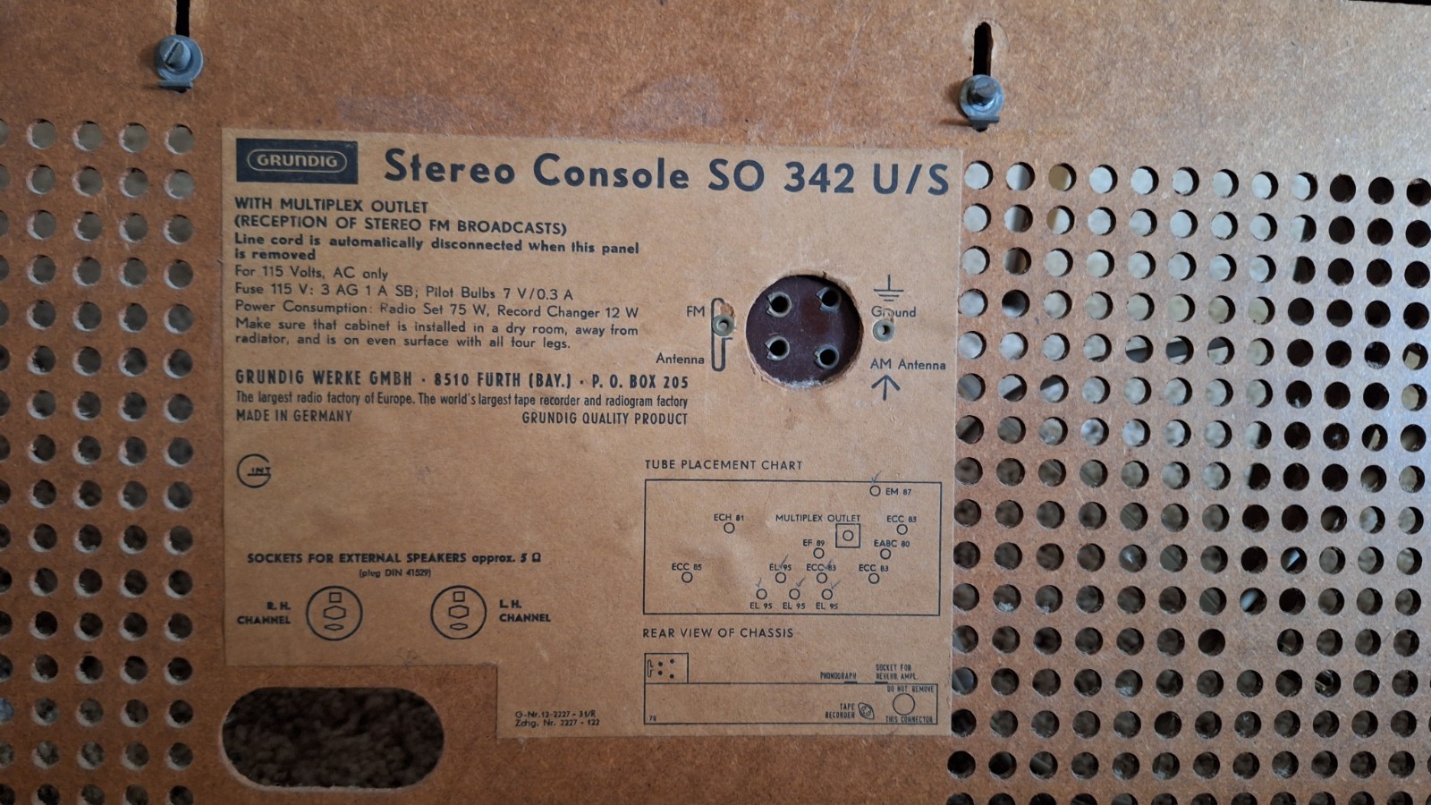 Grundig Console SO342US/Great Cosmetic Cond/1963 All Tube Edition/ One Family