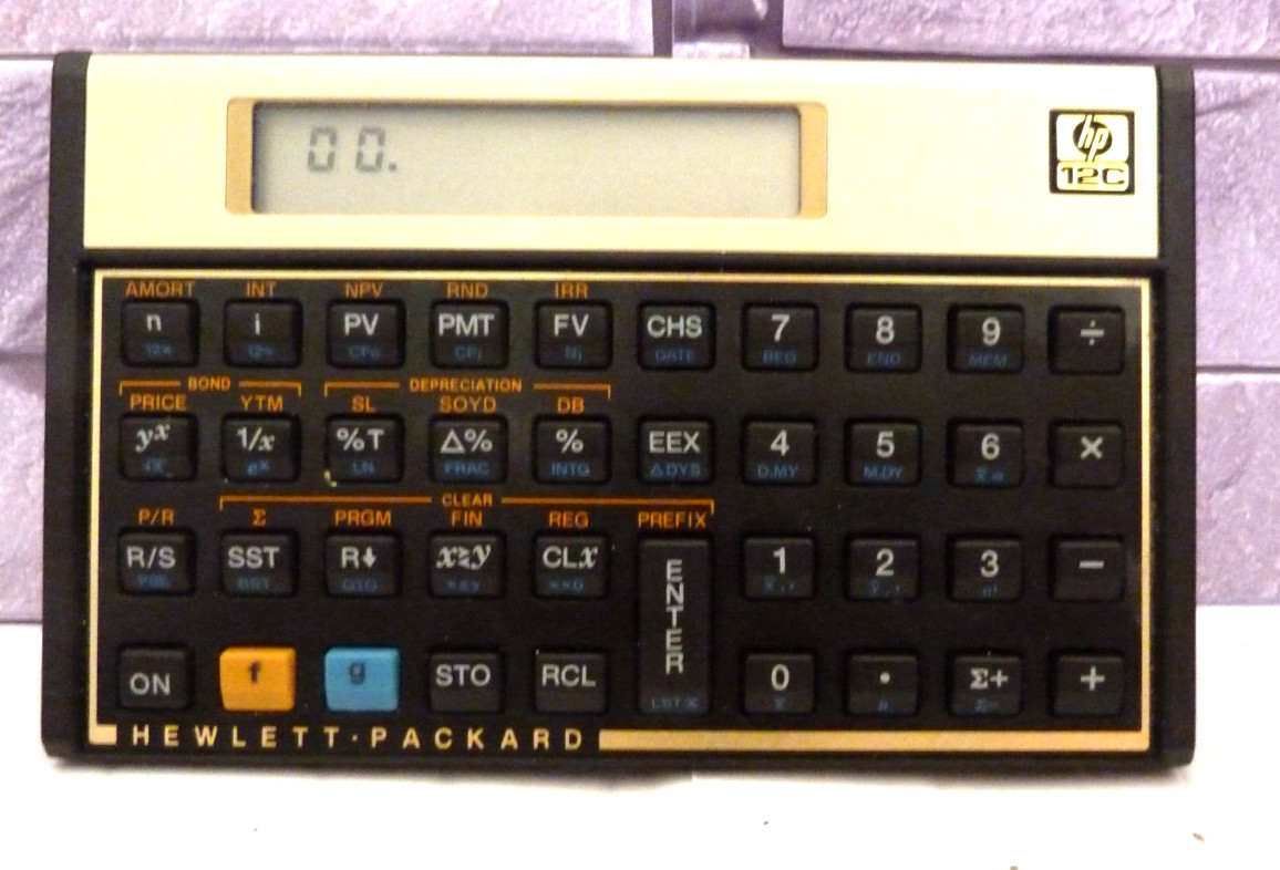 Hp 12c Financial Calculator Vintage With Case Hewlett Packard Made in Malaysia