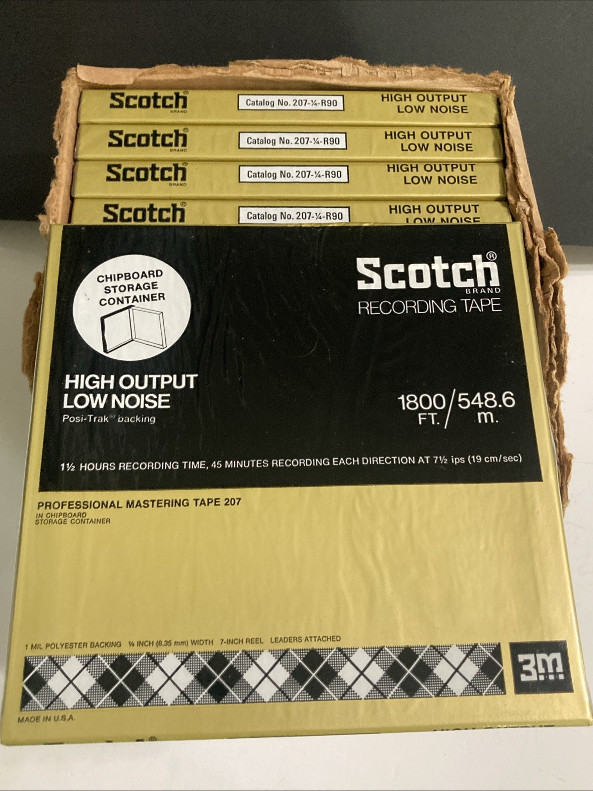 9 Scotch 207 Low Noise Hi-output 7” Reel to Reel 1/4″ 1800 ft. Tape Sealed
